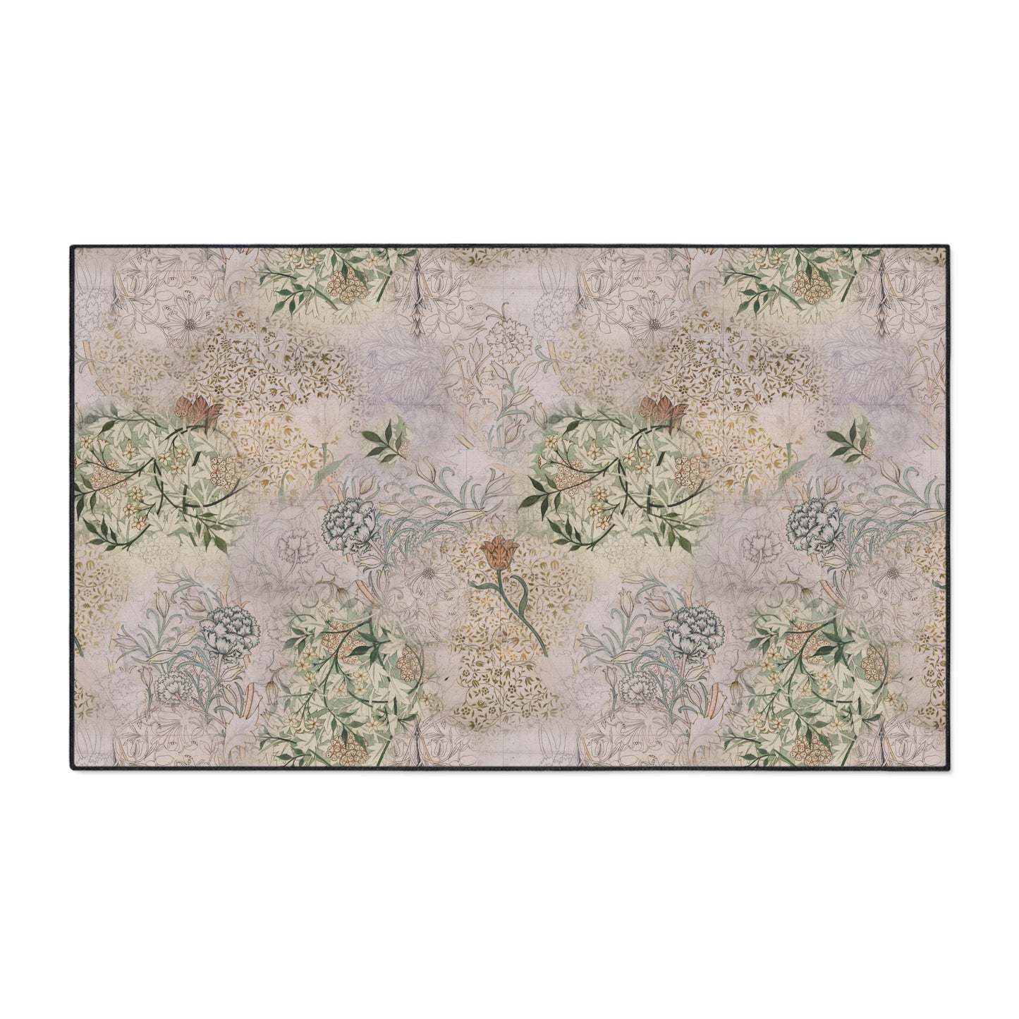 William Morris Rug Jasmine and Tulip Redesign  Heavy Duty Floor Mat/ Entry Kitchen Mat Maximalism - William Morris Arts and Crafts Rug