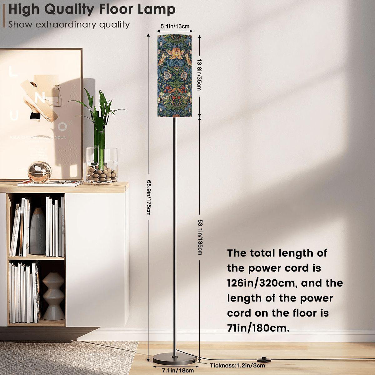 Floor Lamp Modern Standing Lamp (Made in USA) Strawberry Thief