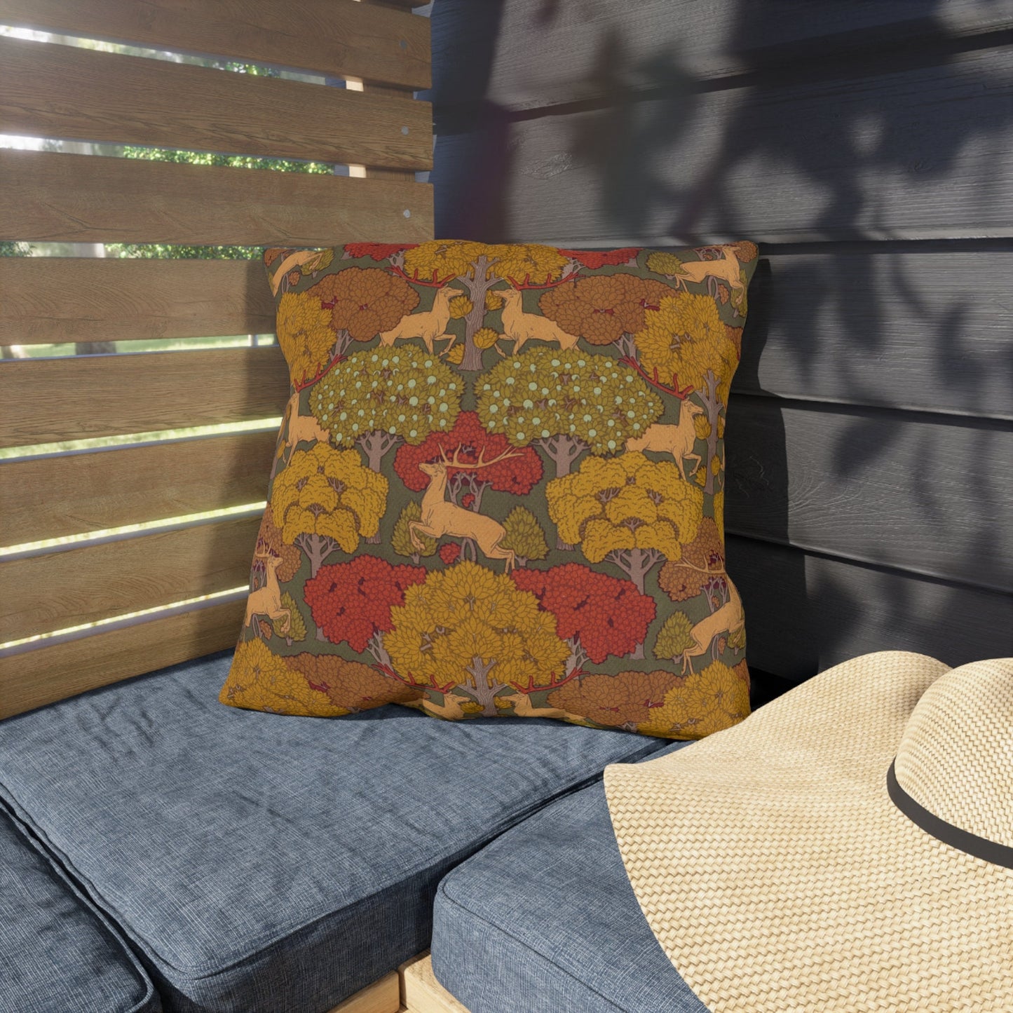 Stag Art Nouveau Pillow: Maurice Pillard Verneuil Waterproof Cushion