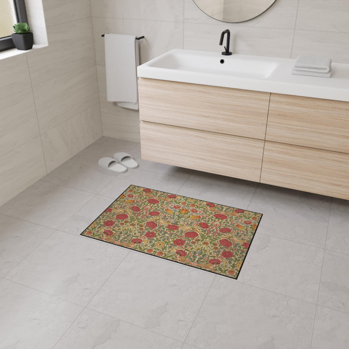 William Morris Roses Mat, Maximalist Entry Rug