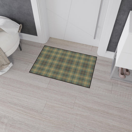 Green Tartan Plaid Entry Mat: Heavy Duty Kitchen Rug