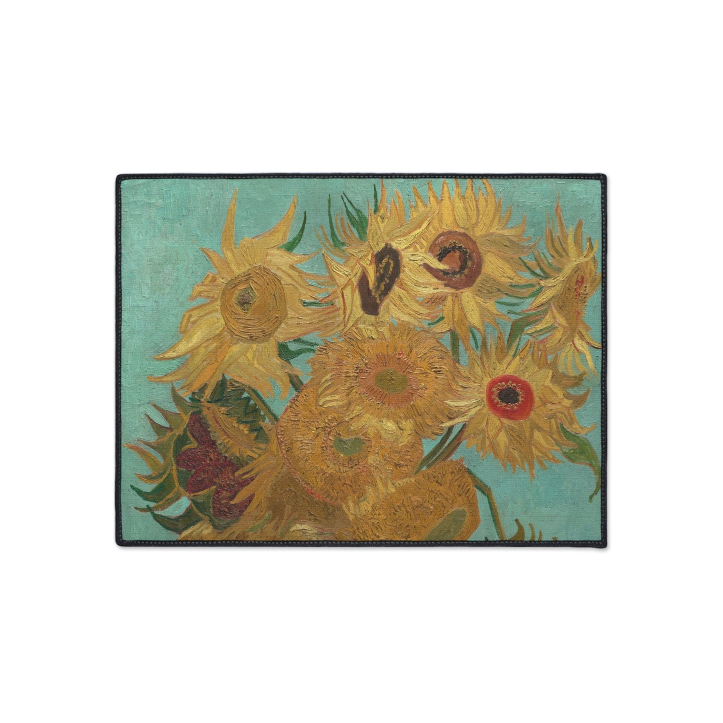 Van Gogh Sunflowers Heavy Duty Floor Mat/ Maximalism Famous Art Rug