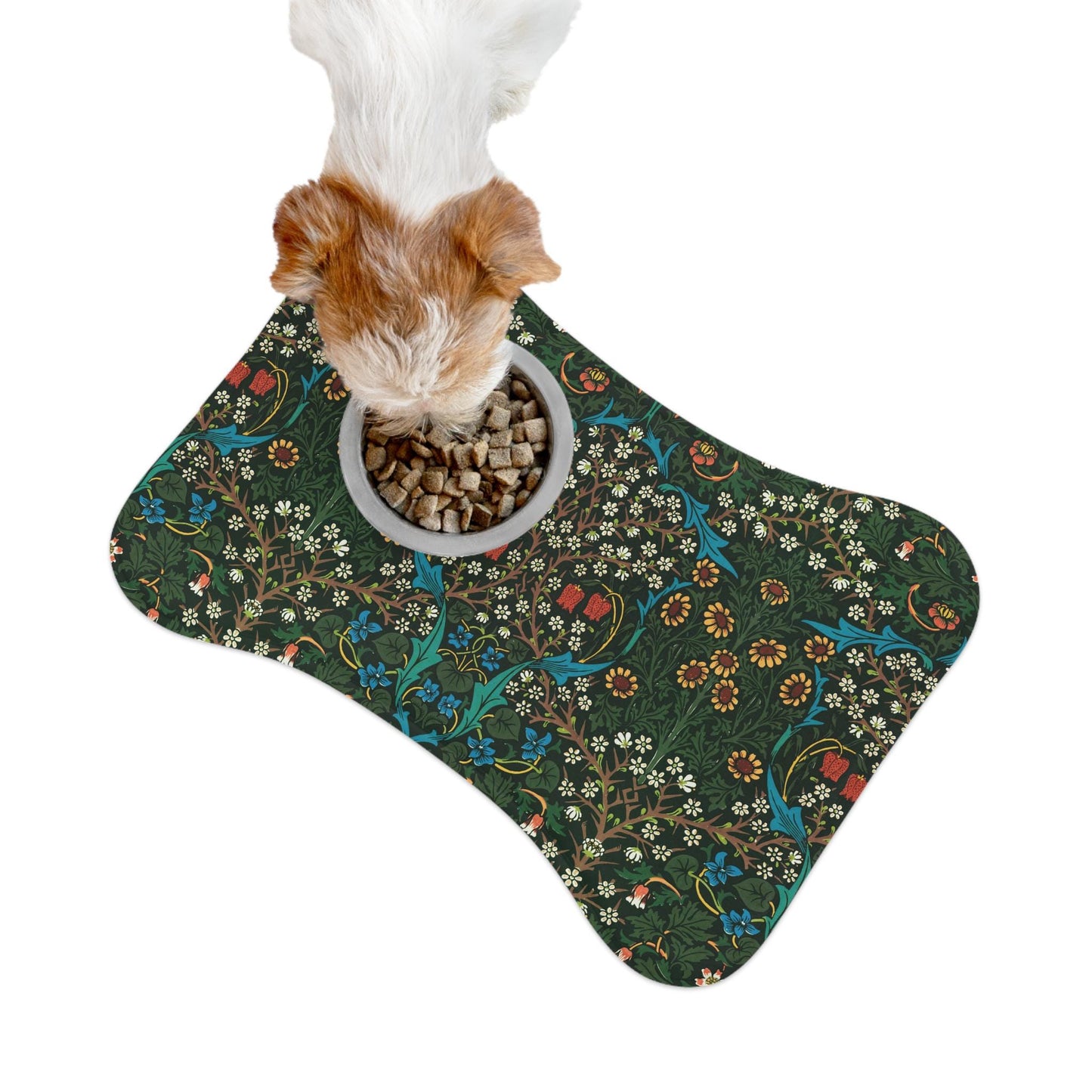 William Morris Pet Feeding Mat: Blackthorne Floral Design