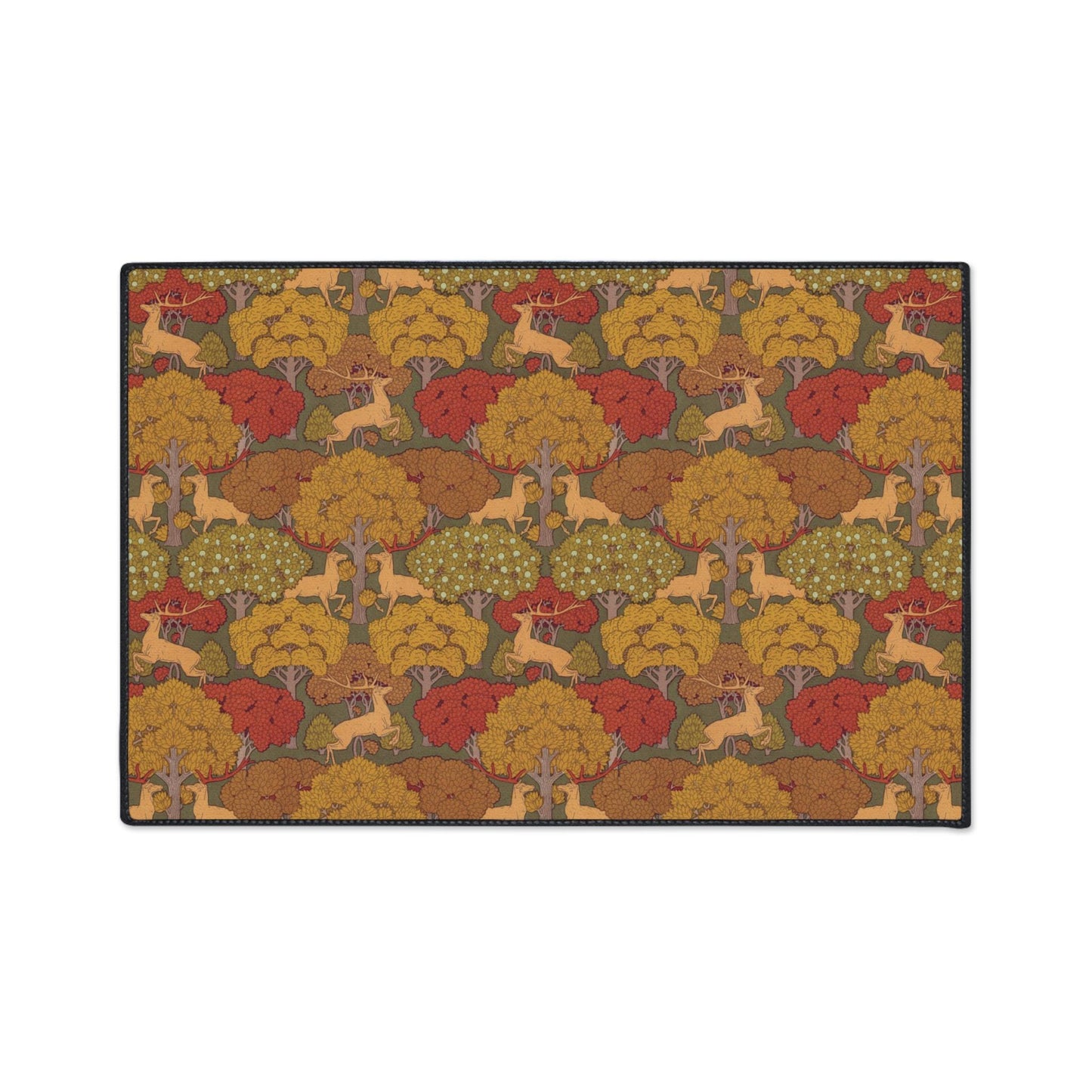 Art Deco Autumn Deer Floor Mat: Verneuil Style Kitchen Rug