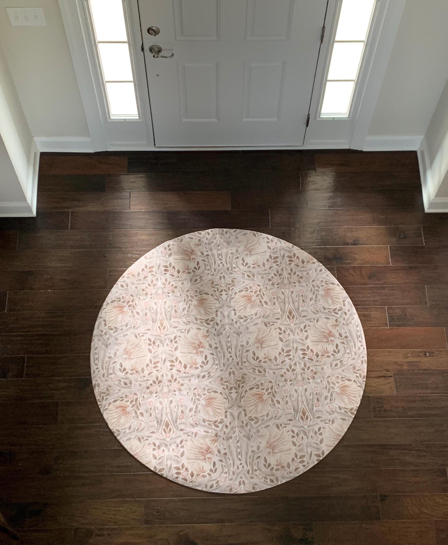 William Morris Rug: Warm Neutral Pimpernel Floral Chenille Rug