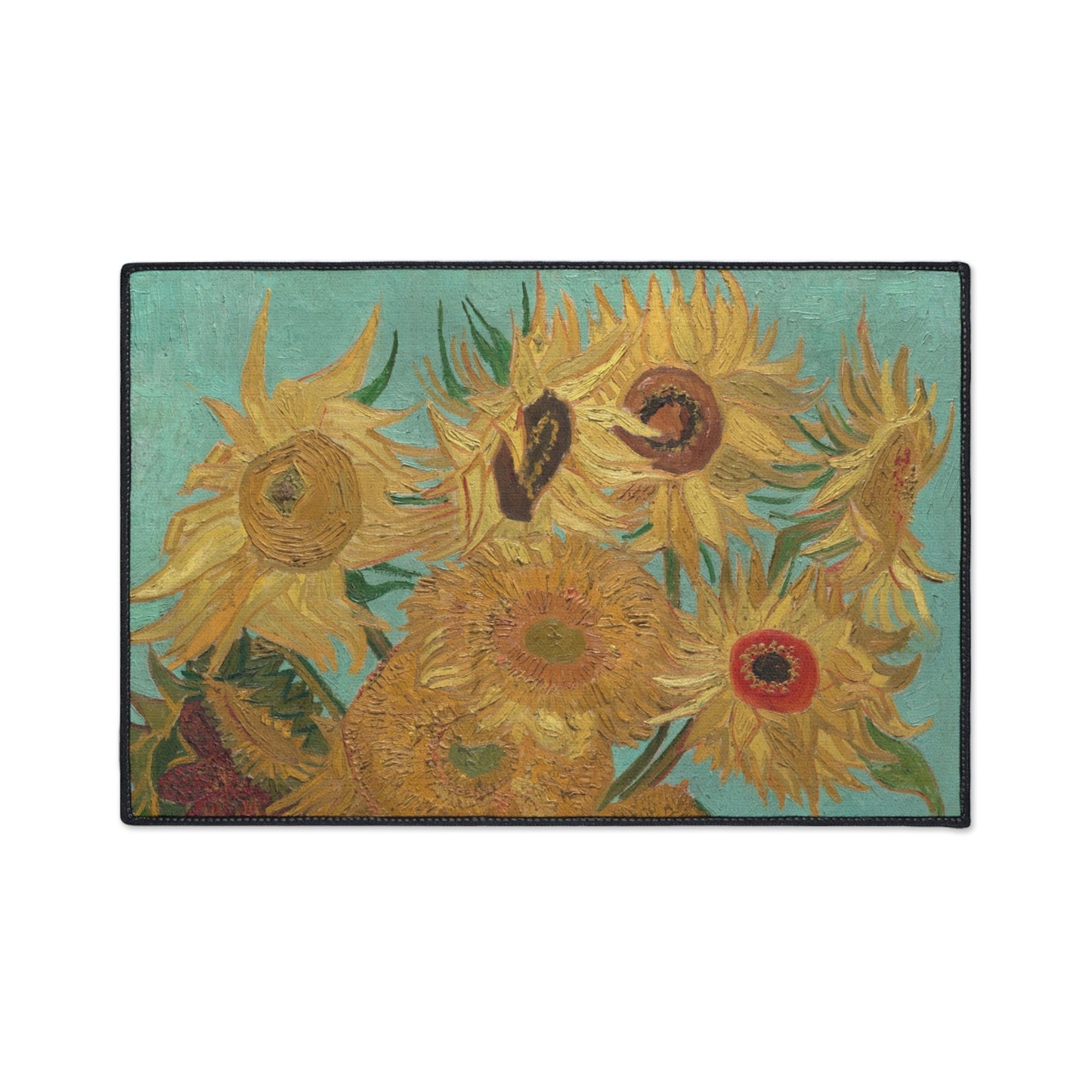 Van Gogh Sunflowers Heavy Duty Floor Mat/ Maximalism Famous Art Rug