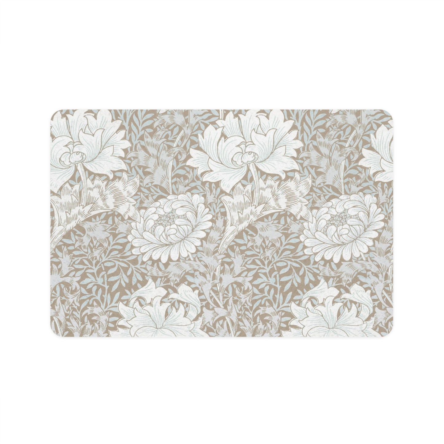 William Morris Chrysanthemum Pet Mat Floral - Regencycore Pet Food Mat (12x18)