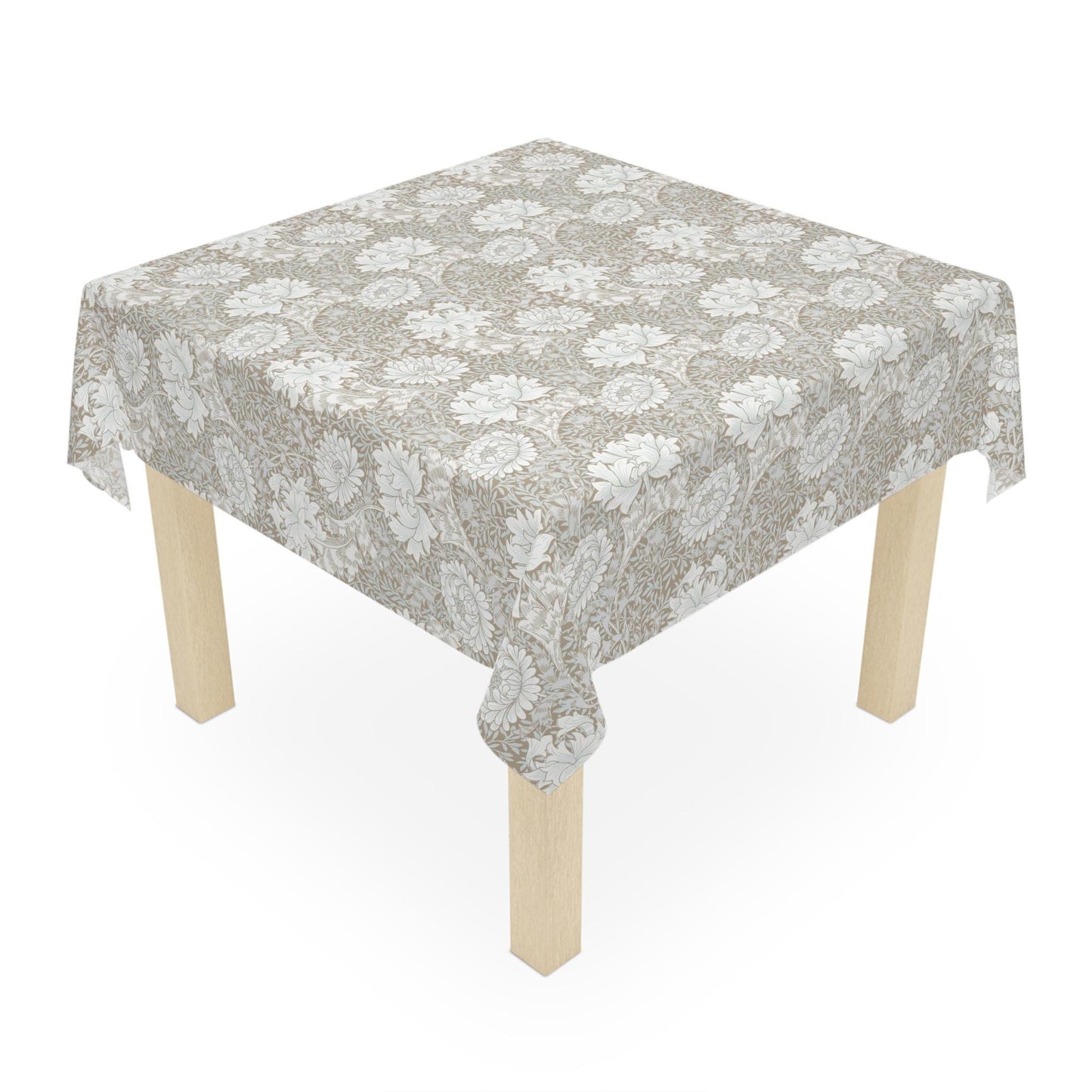 William Morris Chrysanthemum Tablecloth: Cotton Linen Dining Decor