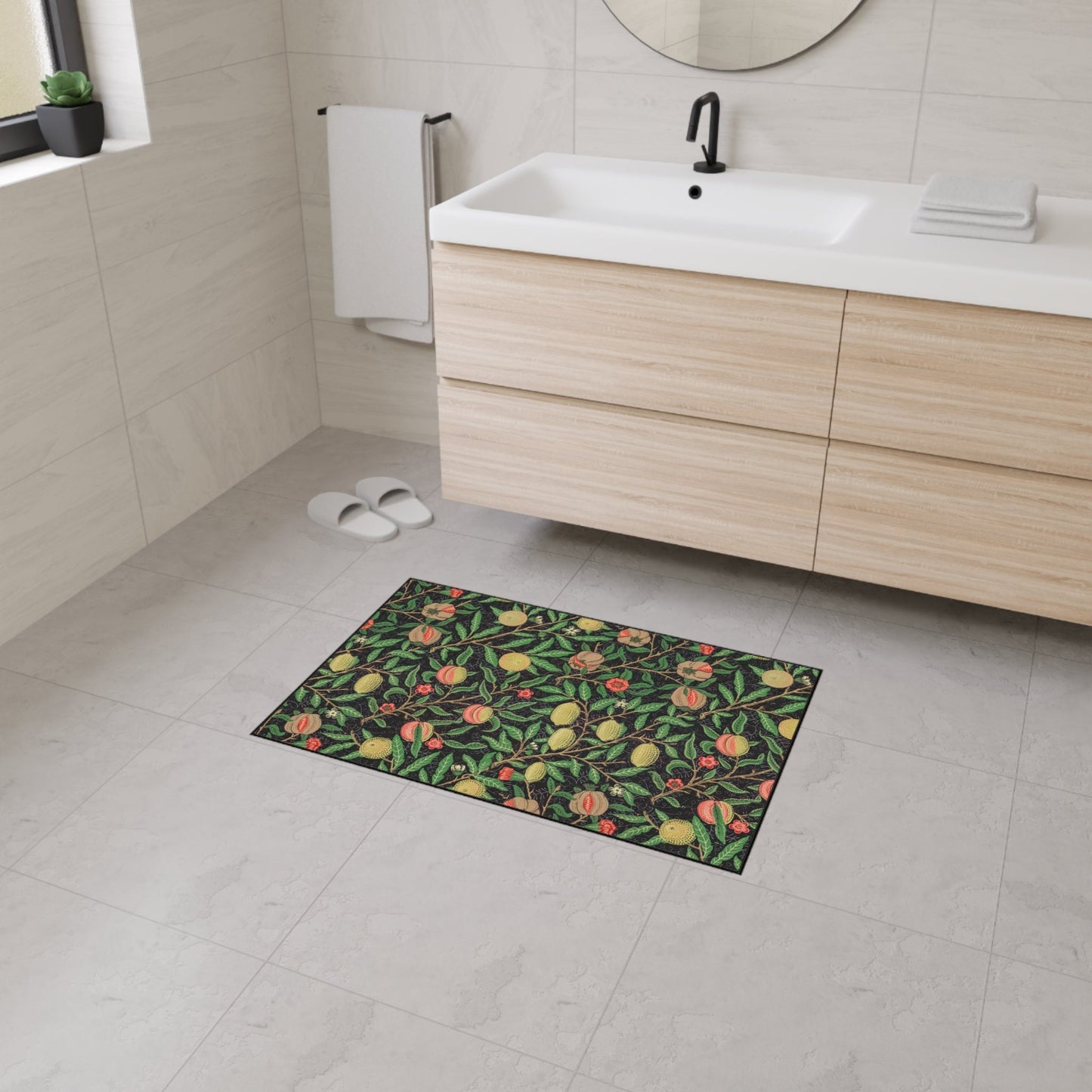 William Morris Fruit Floor Mat: Pomegranate & Lemon Kitchen Rug