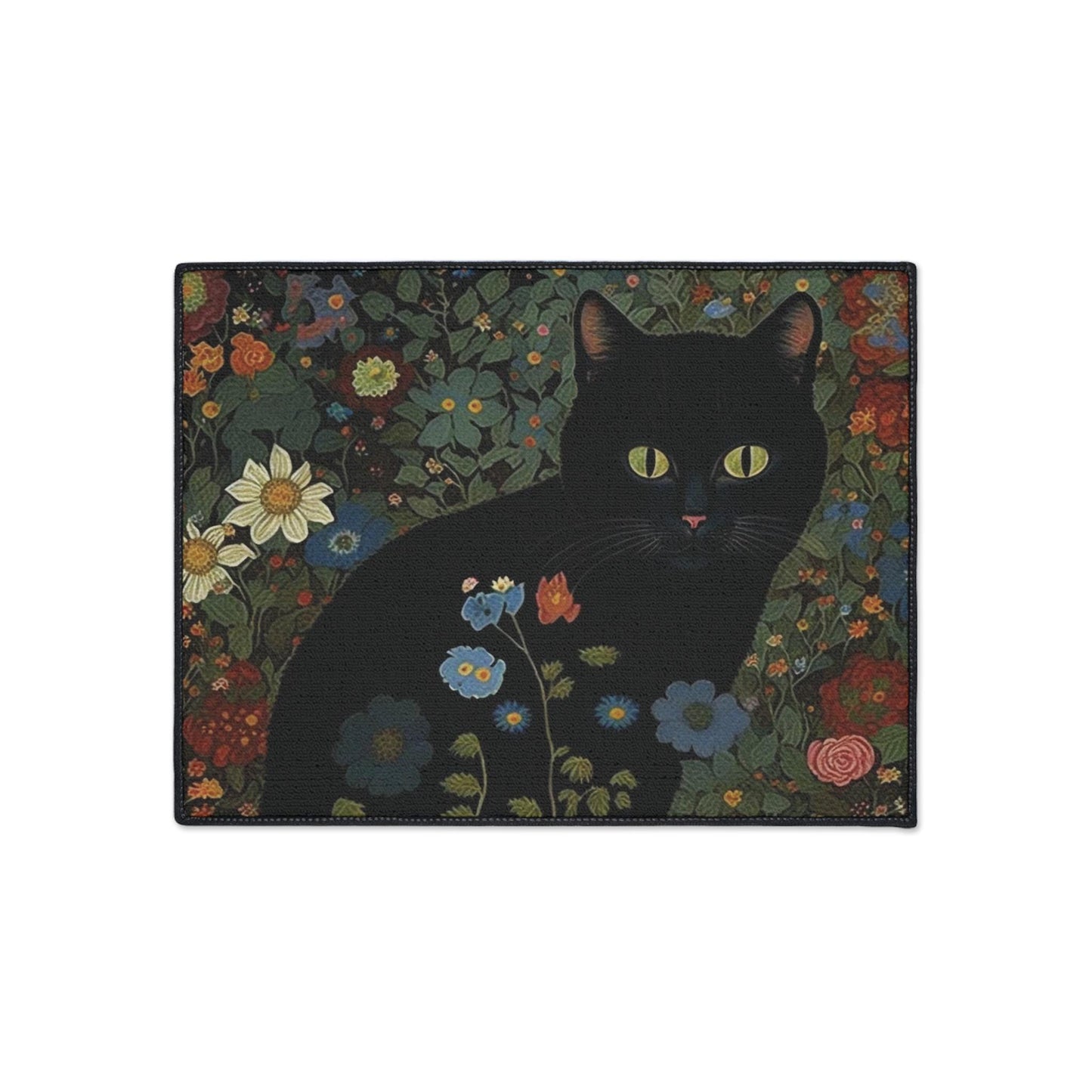 Gustave Klimt Black Cat Floor Mat: Arts & Crafts Garden Rug