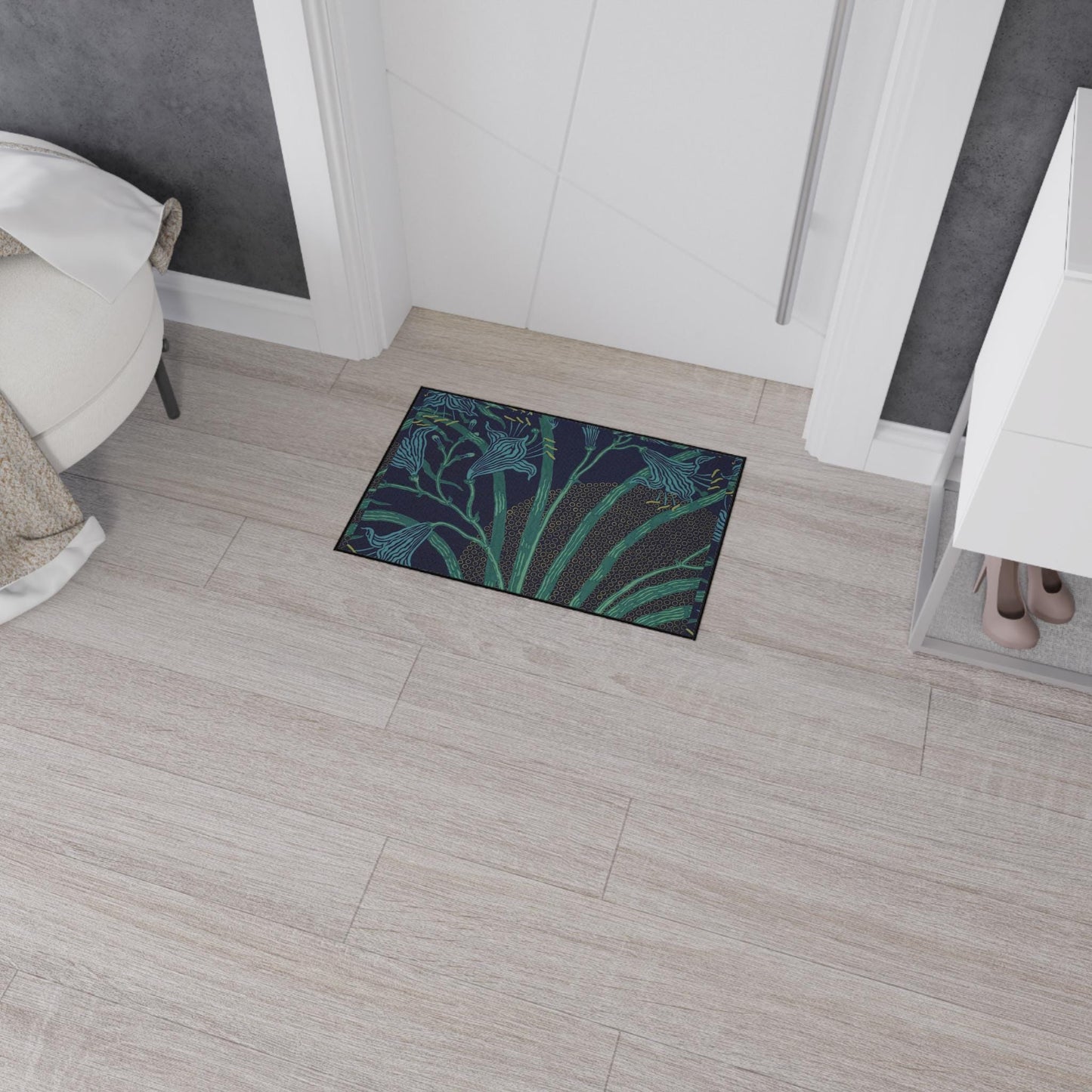 Art Deco Floral Floor Mat: Walter Crane Art Nouveau Rug