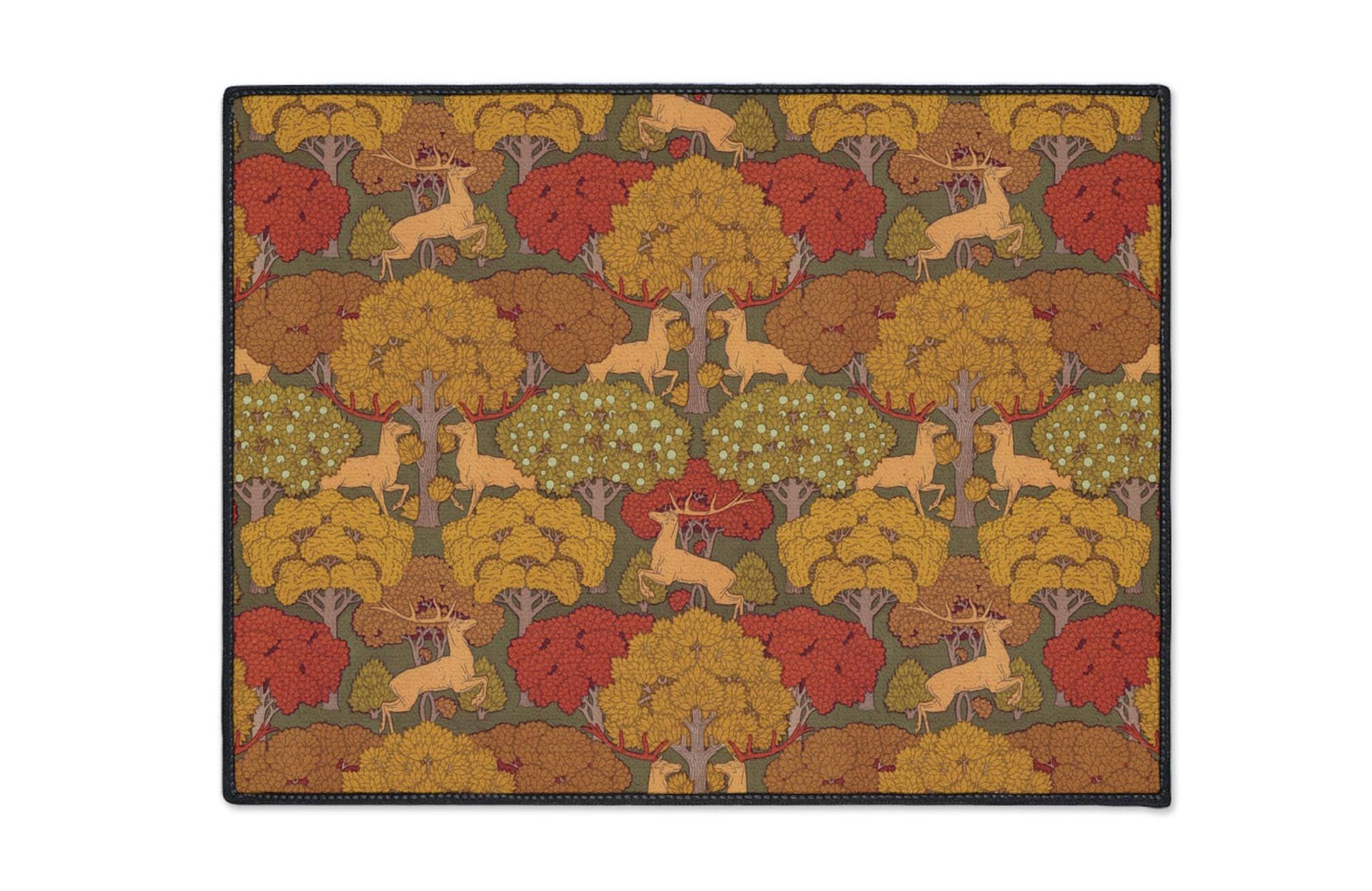 Art Deco Autumn Deer Floor Mat: Verneuil Style Kitchen Rug