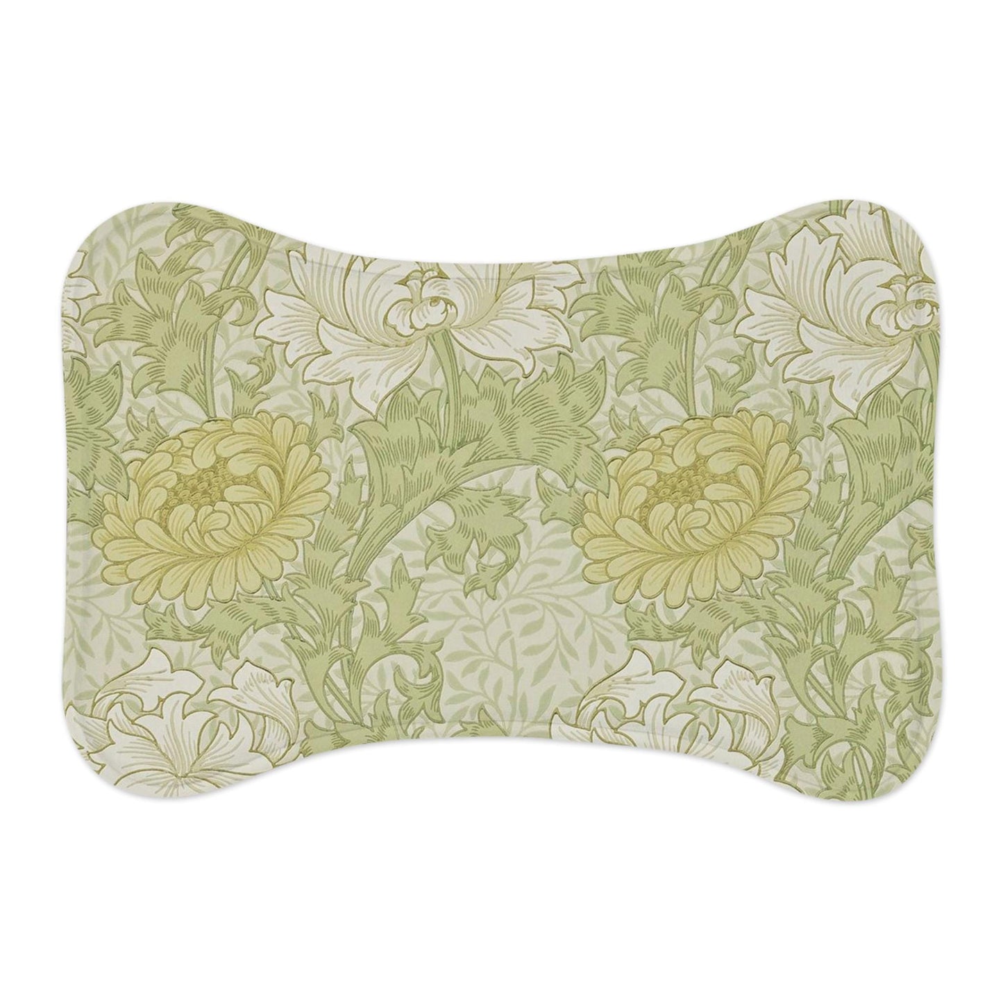 William Morris Pet Feeding Mat: Chrysanthemum Floral Memory Foam Dog Cat Placemat