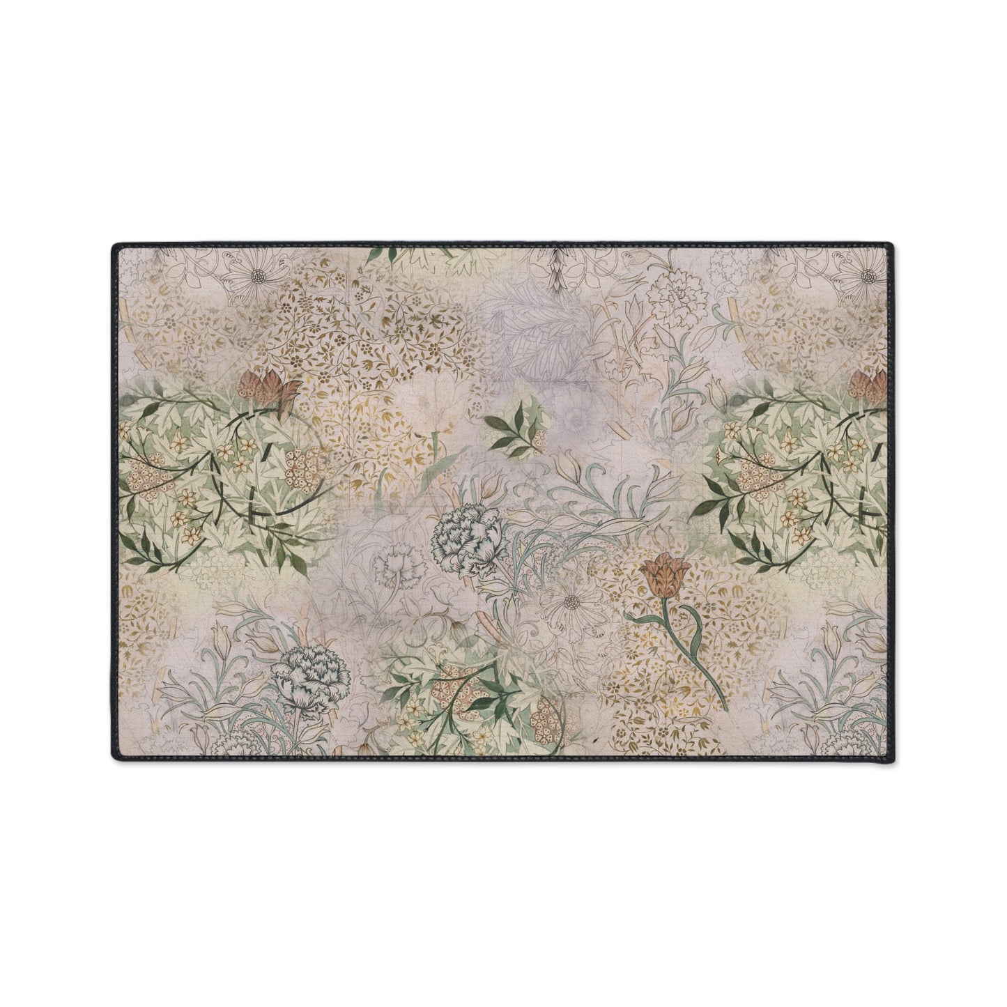 William Morris Rug Jasmine and Tulip Redesign  Heavy Duty Floor Mat/ Entry Kitchen Mat Maximalism - William Morris Arts and Crafts Rug
