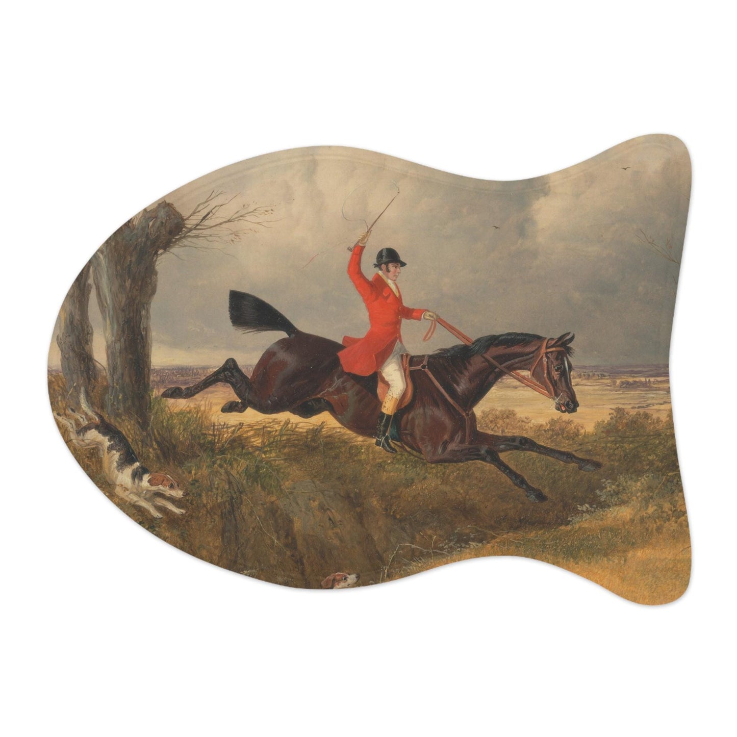 Fox Hunting Pet Mat: Equestrian Dog & Cat Feeding Placemat