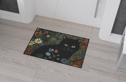 Gustave Klimt Black Cat Garden Mat: Arts & Crafts Rug