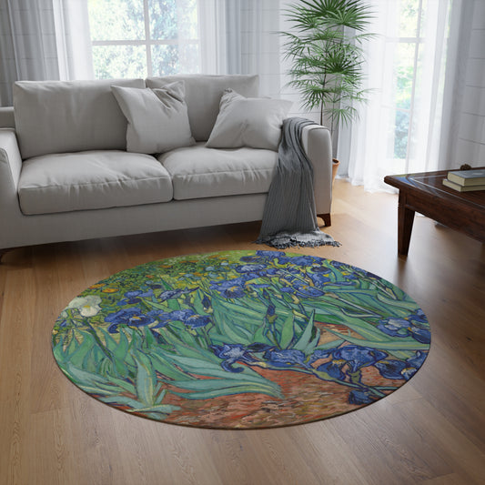 Van Gogh Irises Round rug - Maximalism Impressionist Decor