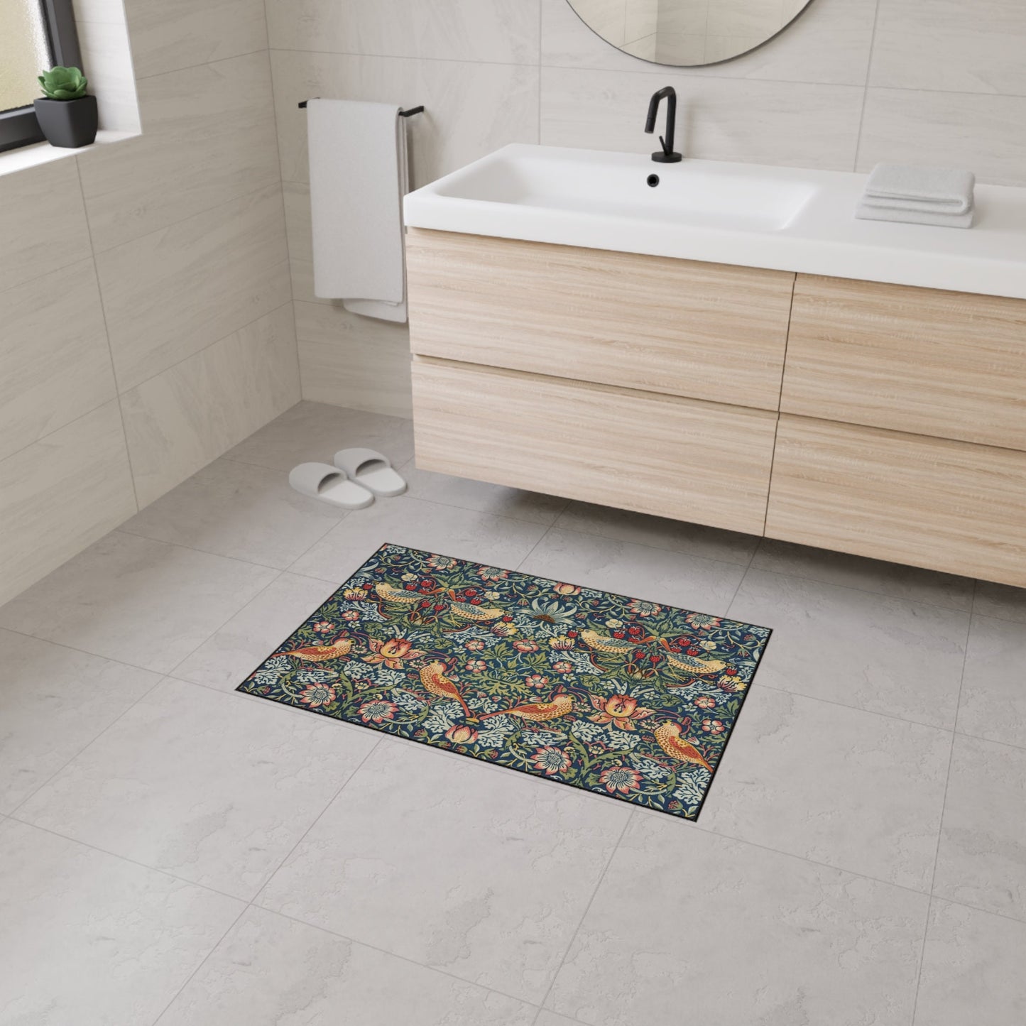 Strawberry Thief Entry Mat: William Morris Bohemian Rug