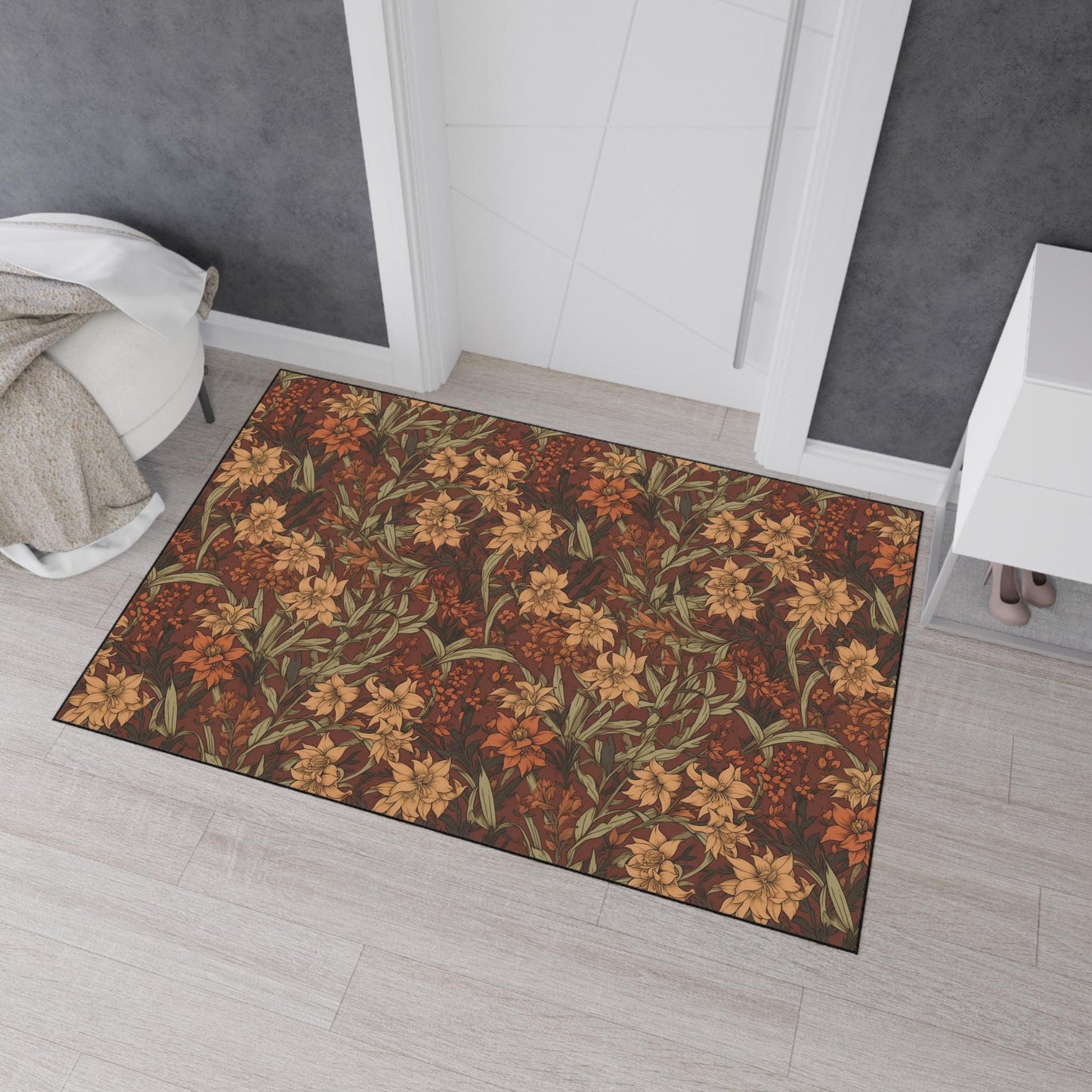 Autumnal William Morris Floor Mat: Arts and Crafts Rug