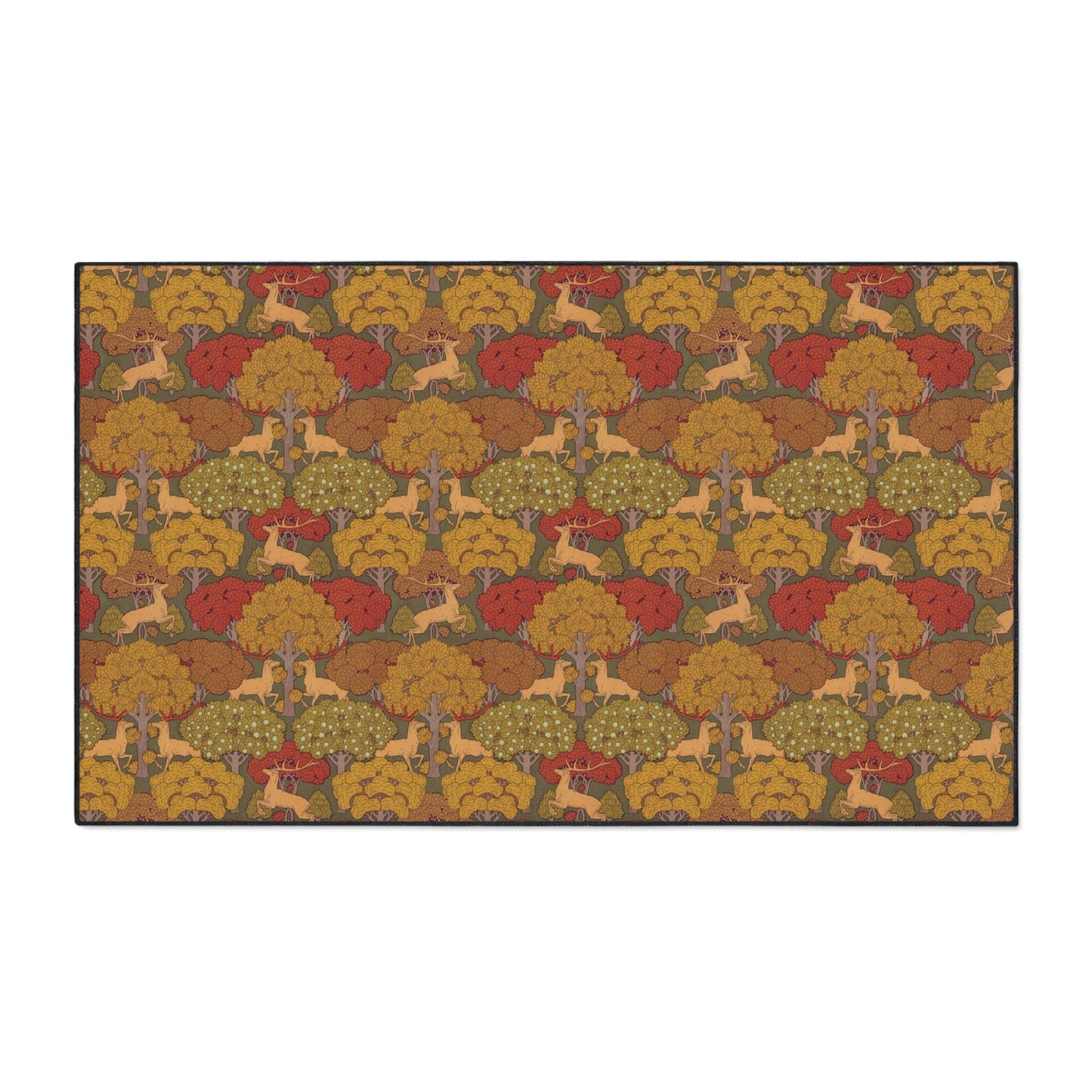 Art Deco Autumn Deer Floor Mat: Verneuil Style Kitchen Rug