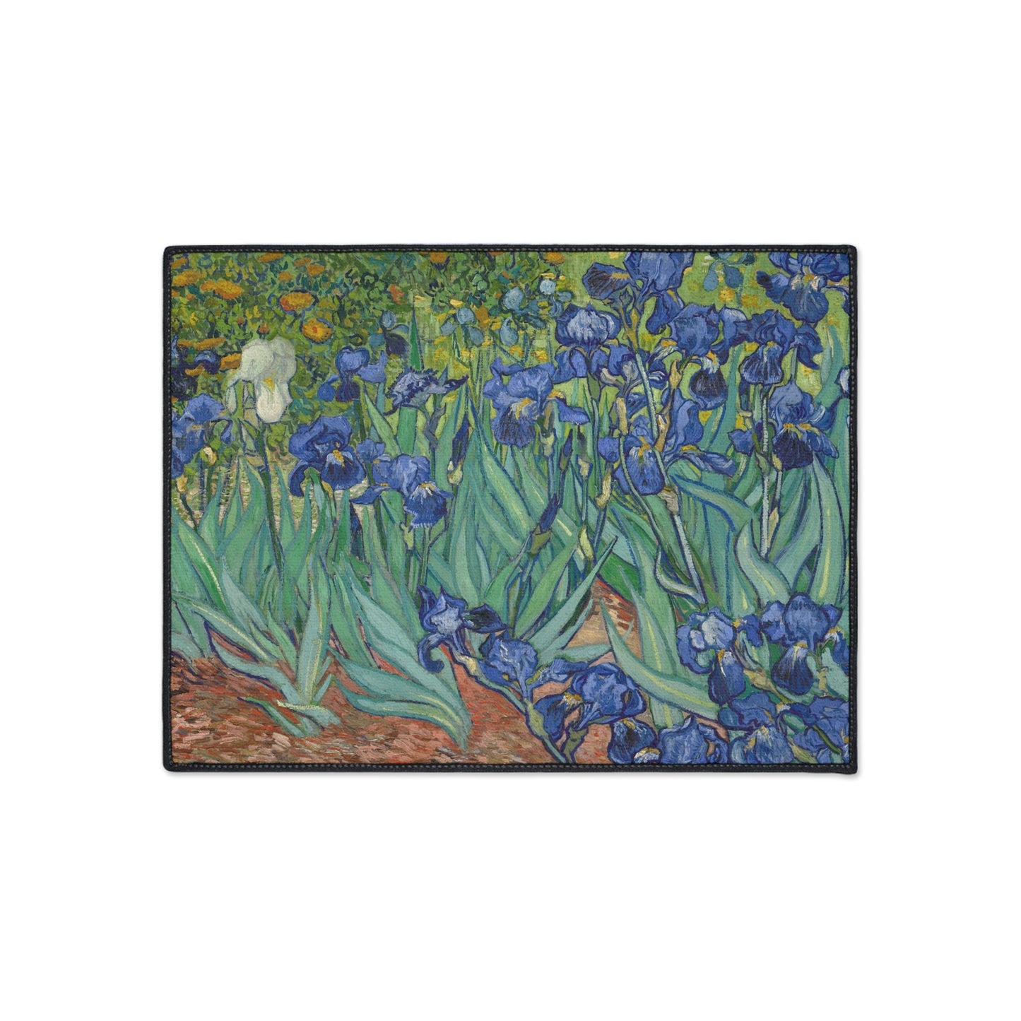 Van Gogh Irises Heavy Duty Floor Mat, Maximalism Famous Art Rug