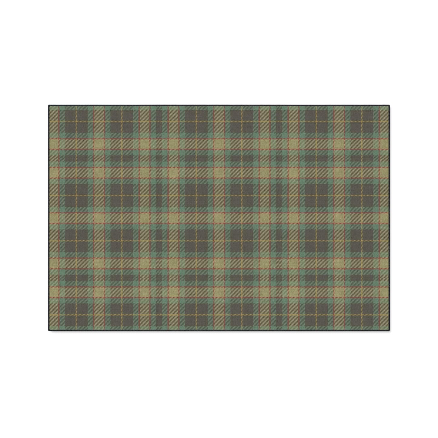 Green Tartan Plaid Entry Mat: Heavy Duty Kitchen Rug