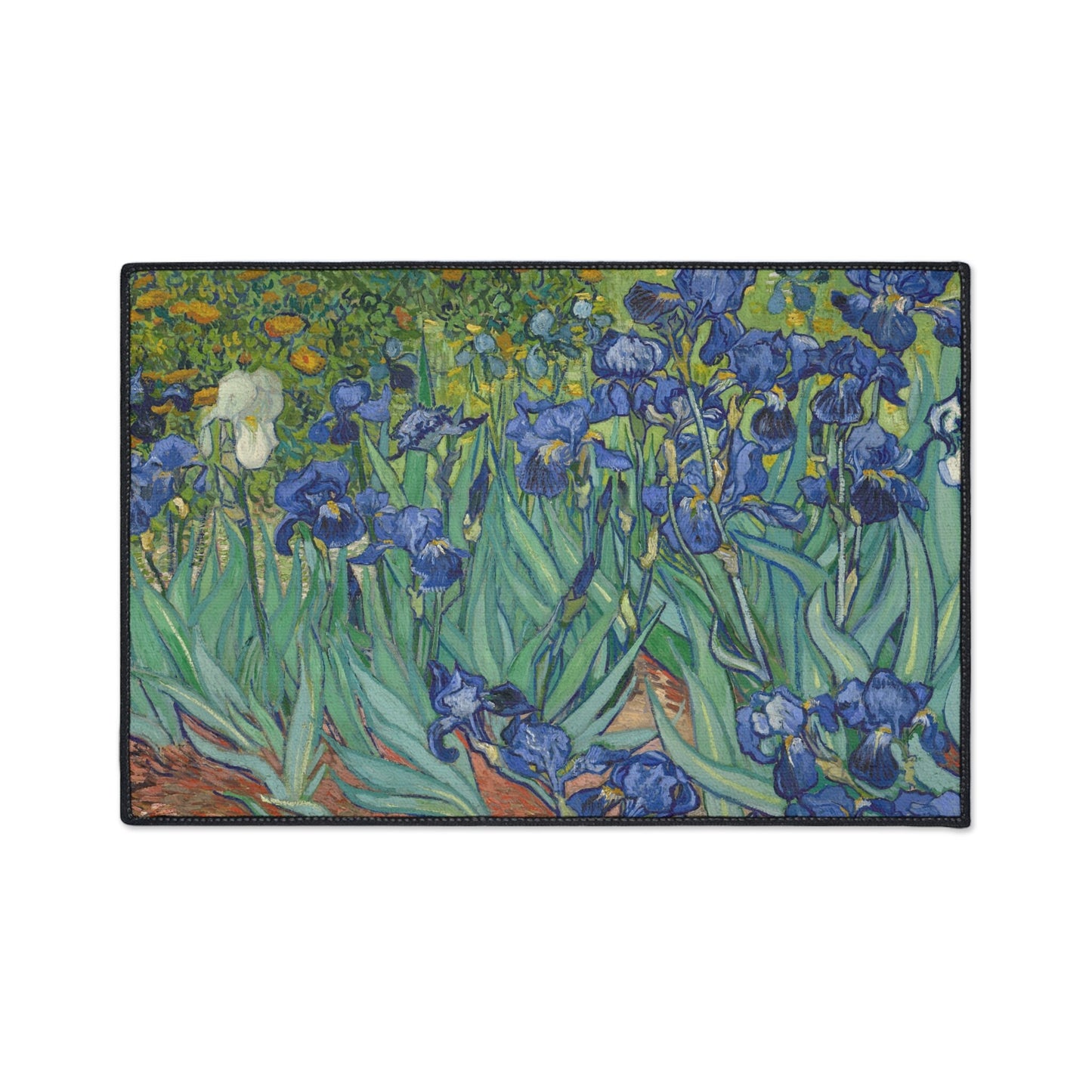 Irises Van Gogh Mat, Maximalist Art Rug, Kitchen or Bathroom mat