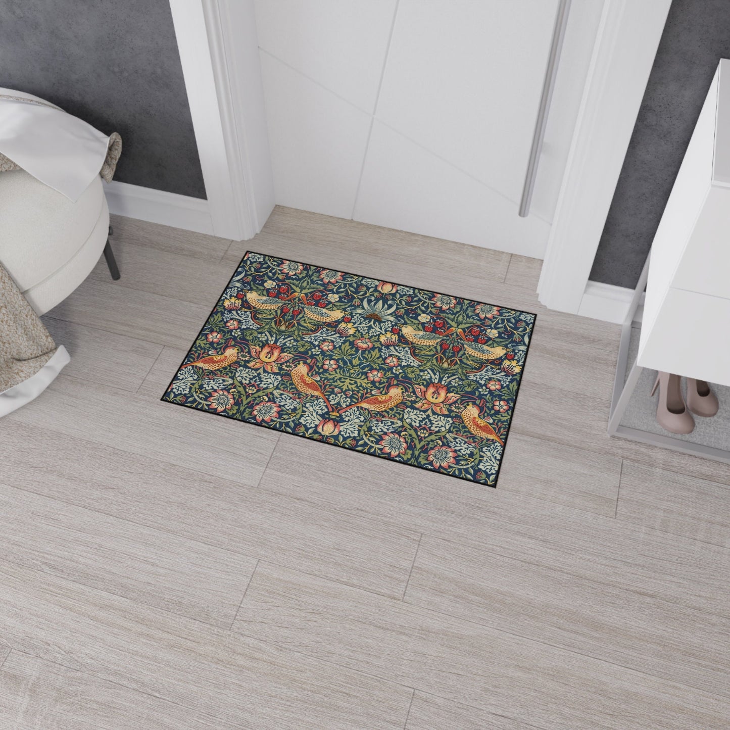Strawberry Thief Entry Mat: William Morris Bohemian Rug