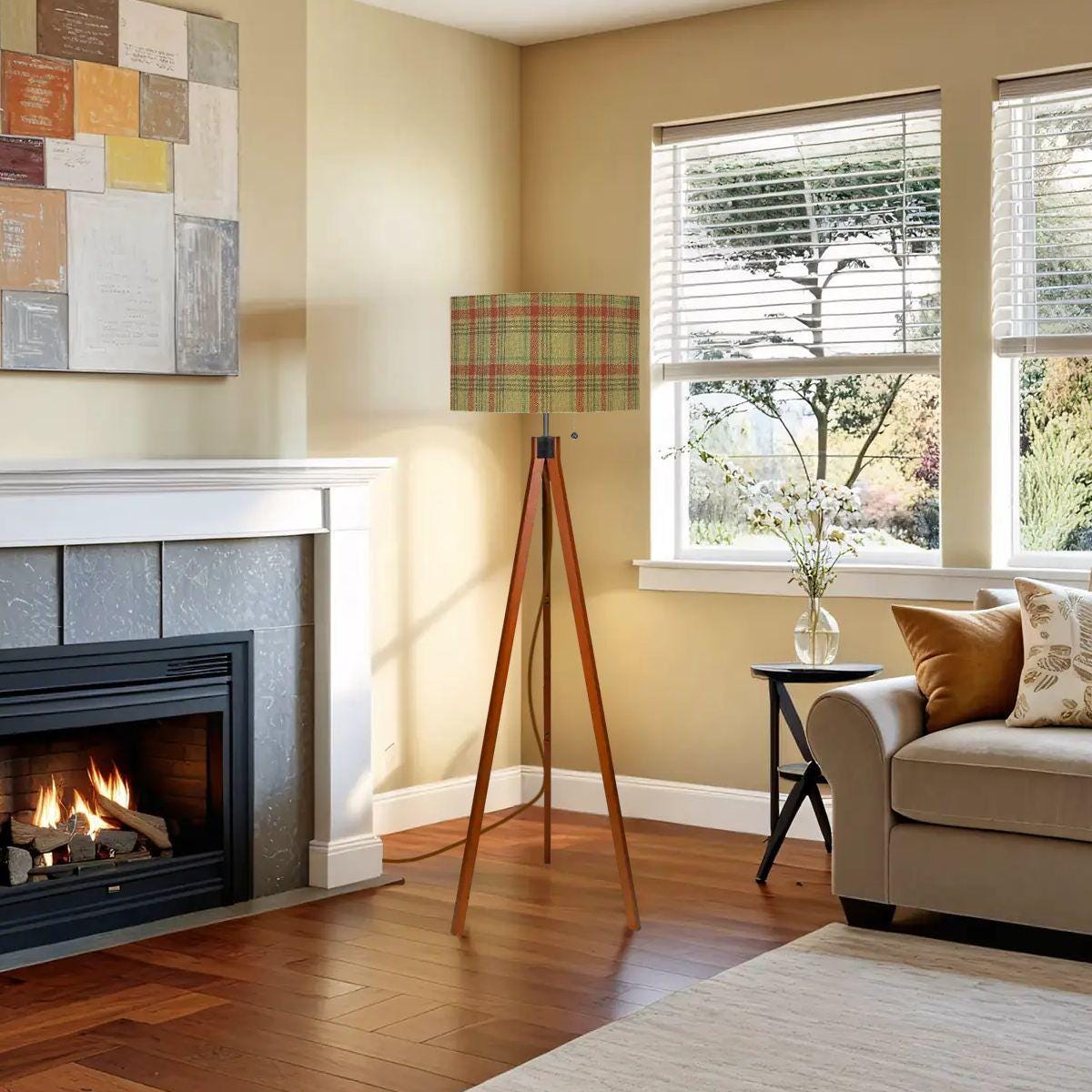 Tartan Plaid Tripod Floor Lamp (Made in USA) Plaid