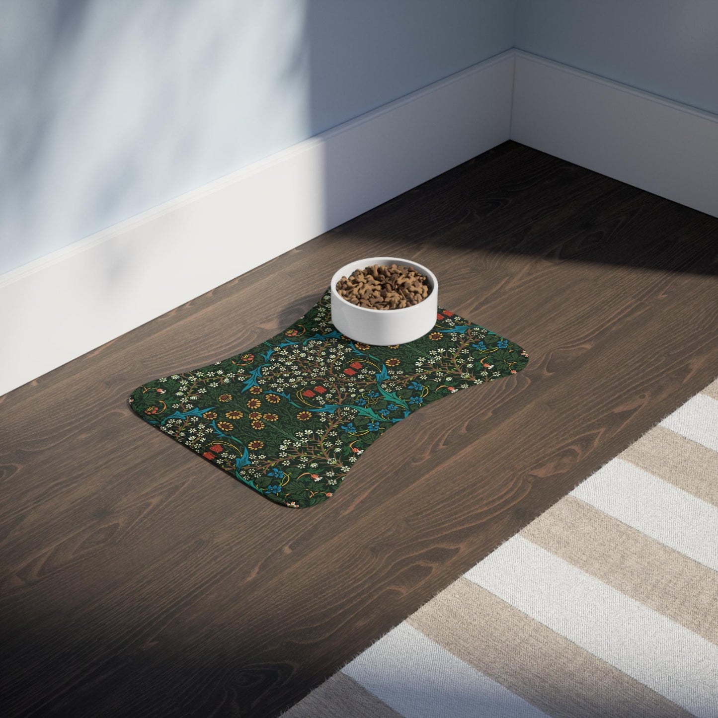 William Morris Pet Feeding Mat: Blackthorne Floral Design