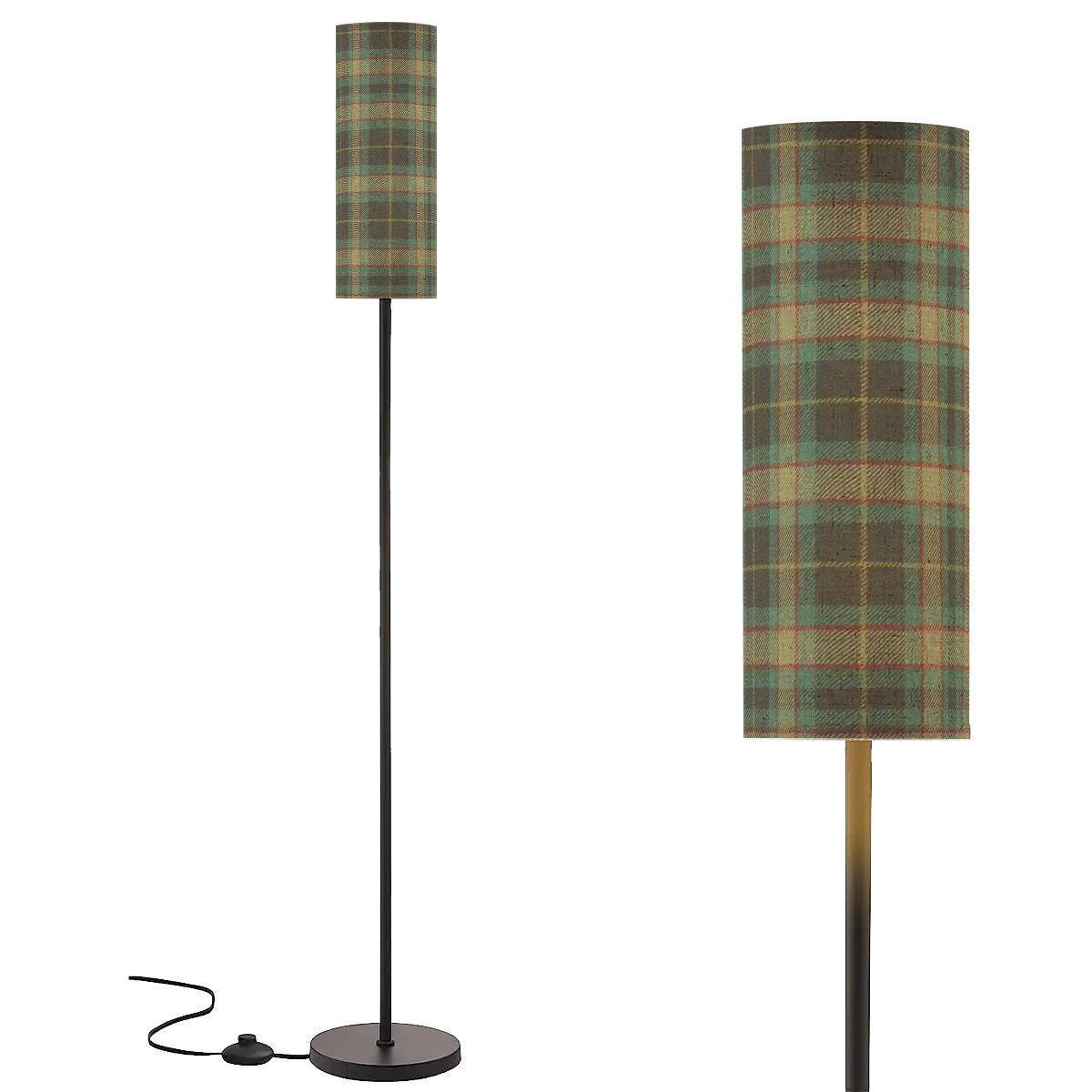 Floor Lamp Modern Standing Lamp (Made in USA) Blue Green Tartan Plaid