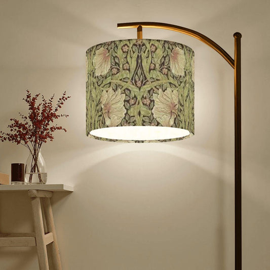 Arc Floor Lamp Pimpernel Fabric Shade, Remote