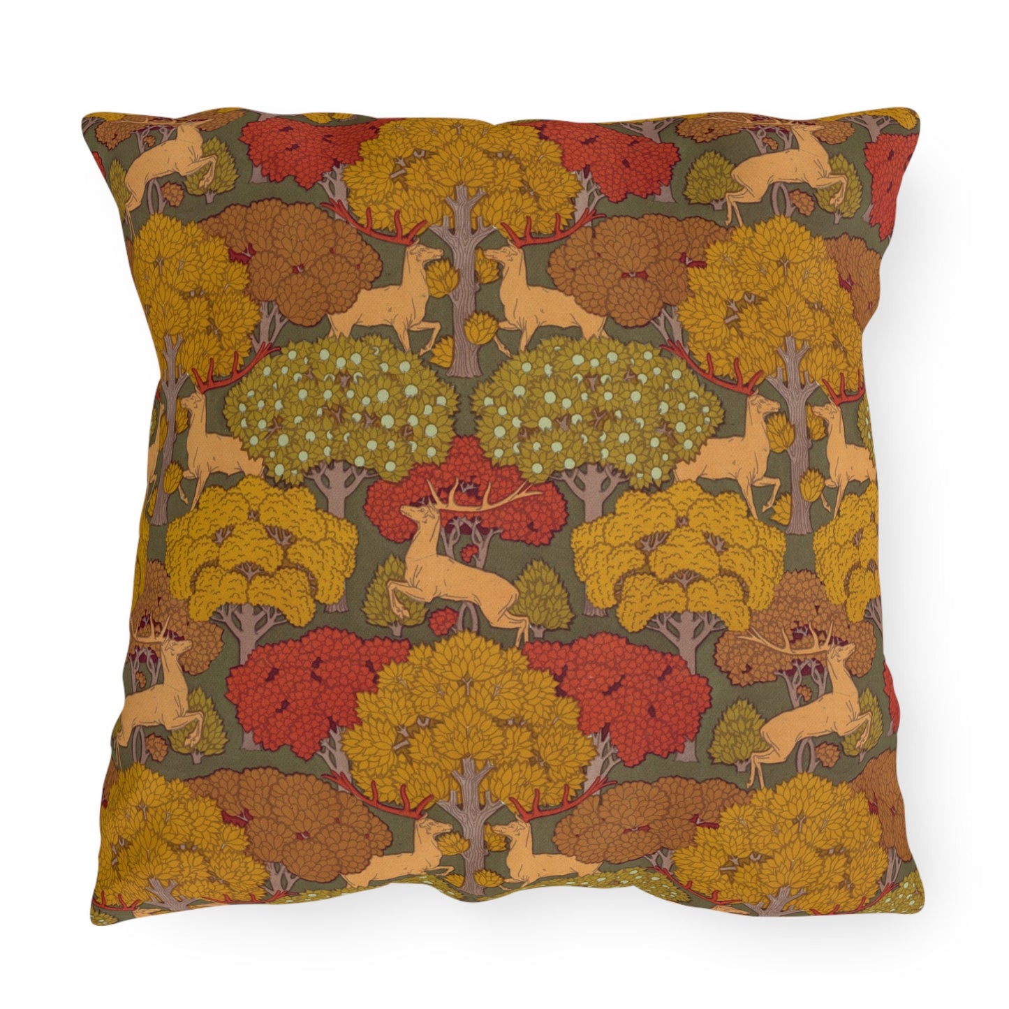Stag Art Nouveau Pillow: Maurice Pillard Verneuil Waterproof Cushion