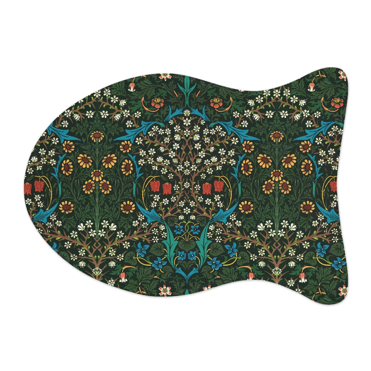 William Morris Pet Feeding Mat: Blackthorne Floral Design