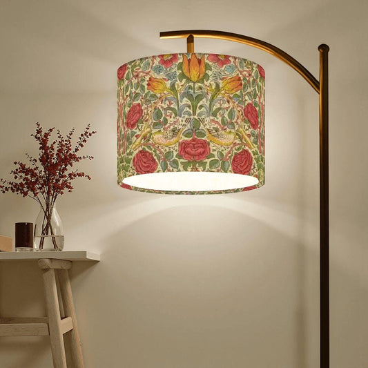 Art Nouveau Lamp, William Morris Roses Arc Floor Lamp (Made in USA)