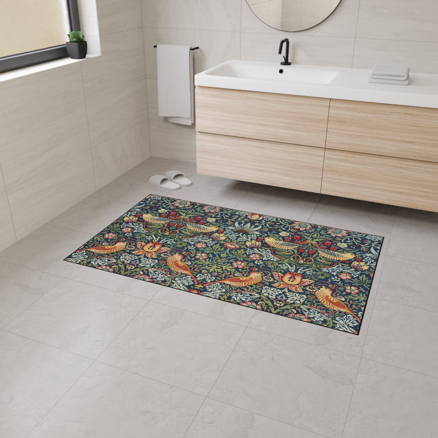 Strawberry Thief Entry Mat: William Morris Bohemian Rug