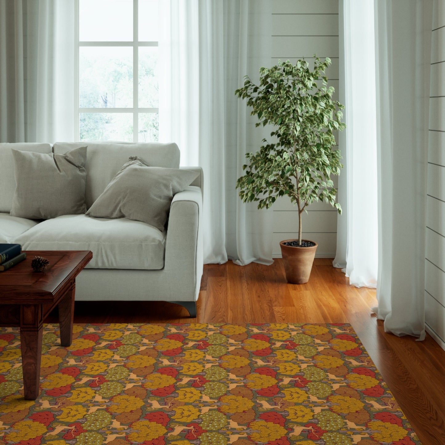 Art Nouveau Deer Rug: Maurice Pillard Verneuil Maximalist Mat