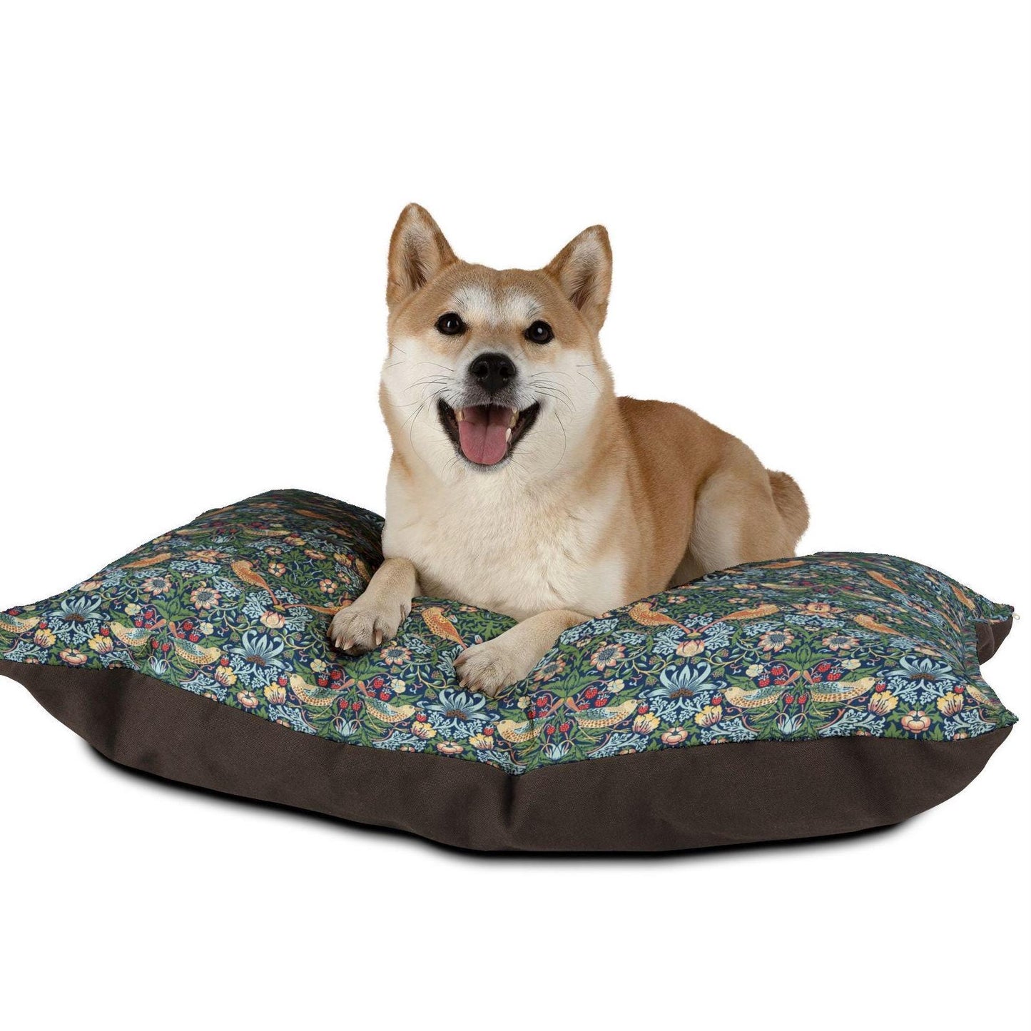 William Morris Strawberry Thief Dog Bed: Machine Washable Pet Cushion
