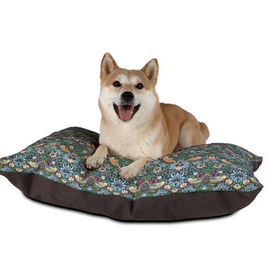 William Morris Strawberry Thief Dog Bed: Machine Washable Pet Cushion