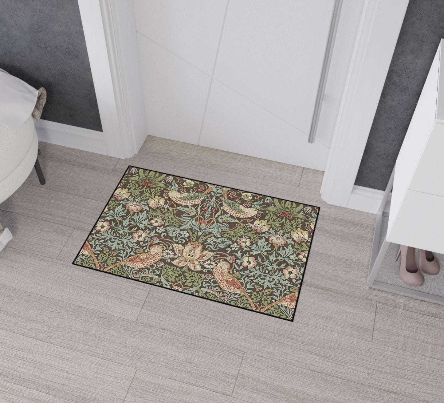 Strawberry Thief Heavy Duty Floor Mat,  Bath or Kitchen Mat, William Morris Rug