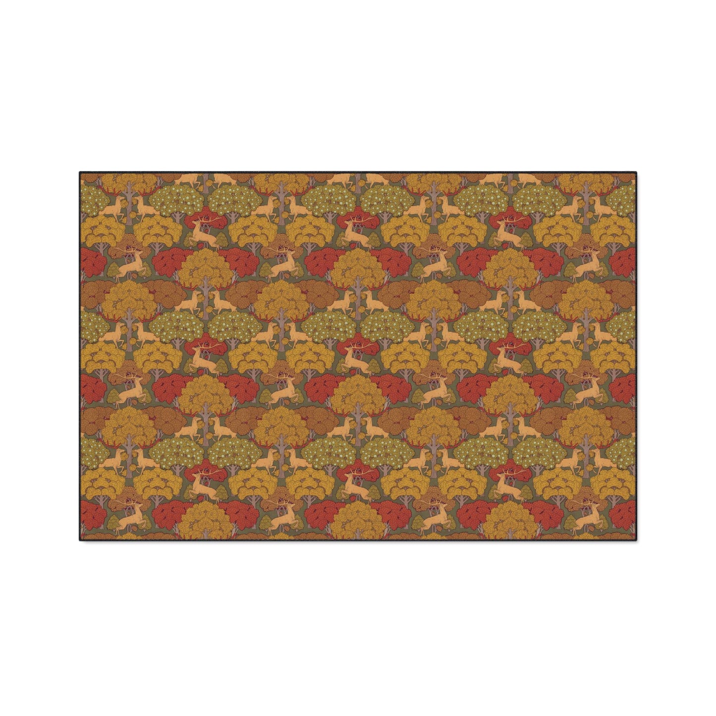 Art Deco Autumn Deer Floor Mat: Verneuil Style Kitchen Rug