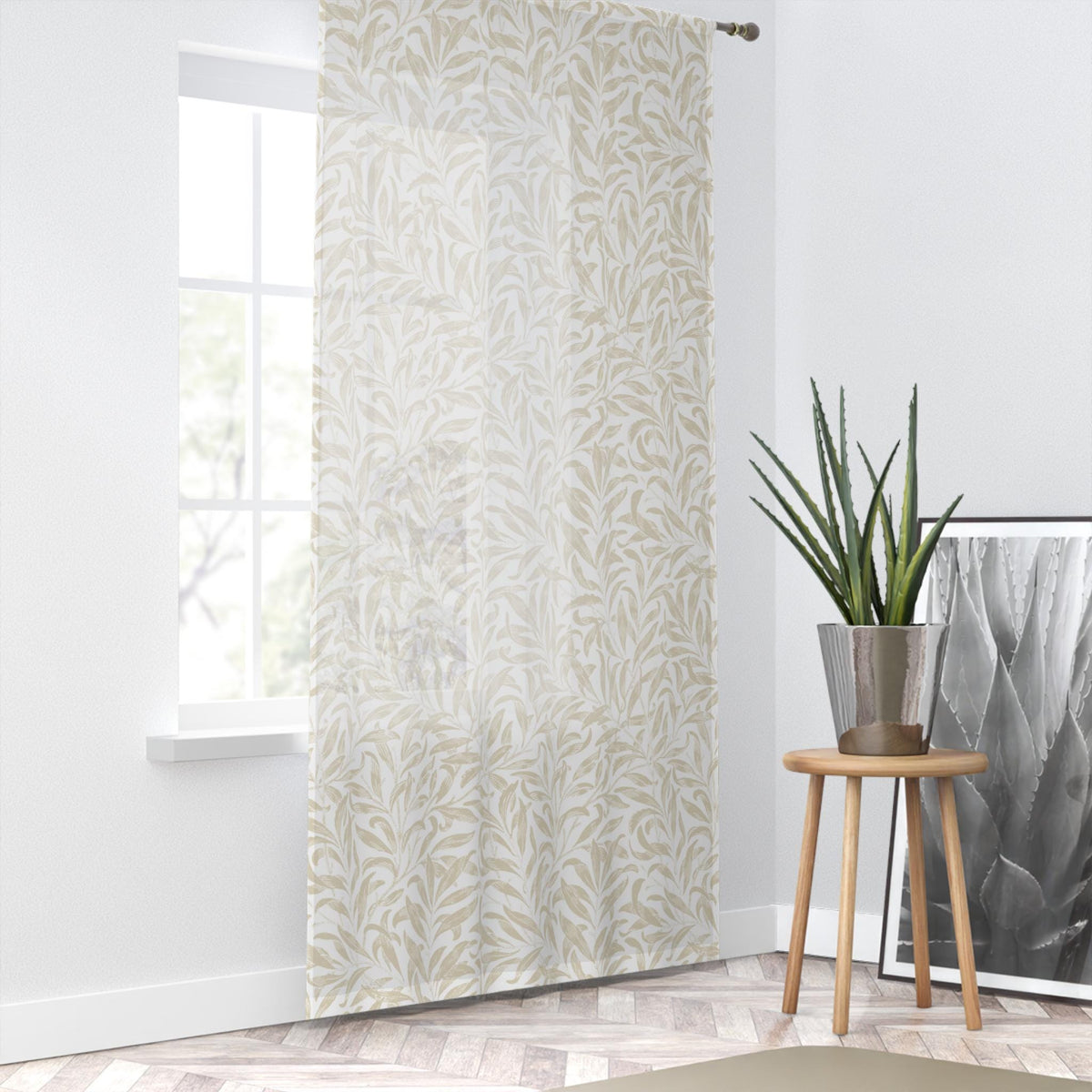 Willow Boughs Sheer Curtain, (1) panel William Morris Design, Farmhouse Vibes