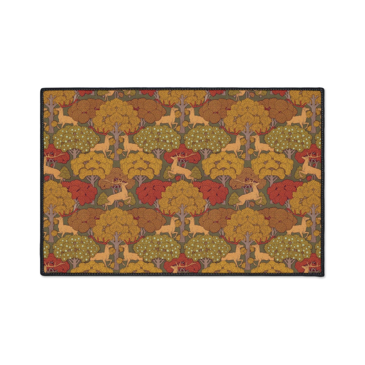 Art Deco Autumn Deer Floor Mat: Verneuil Style Kitchen Rug