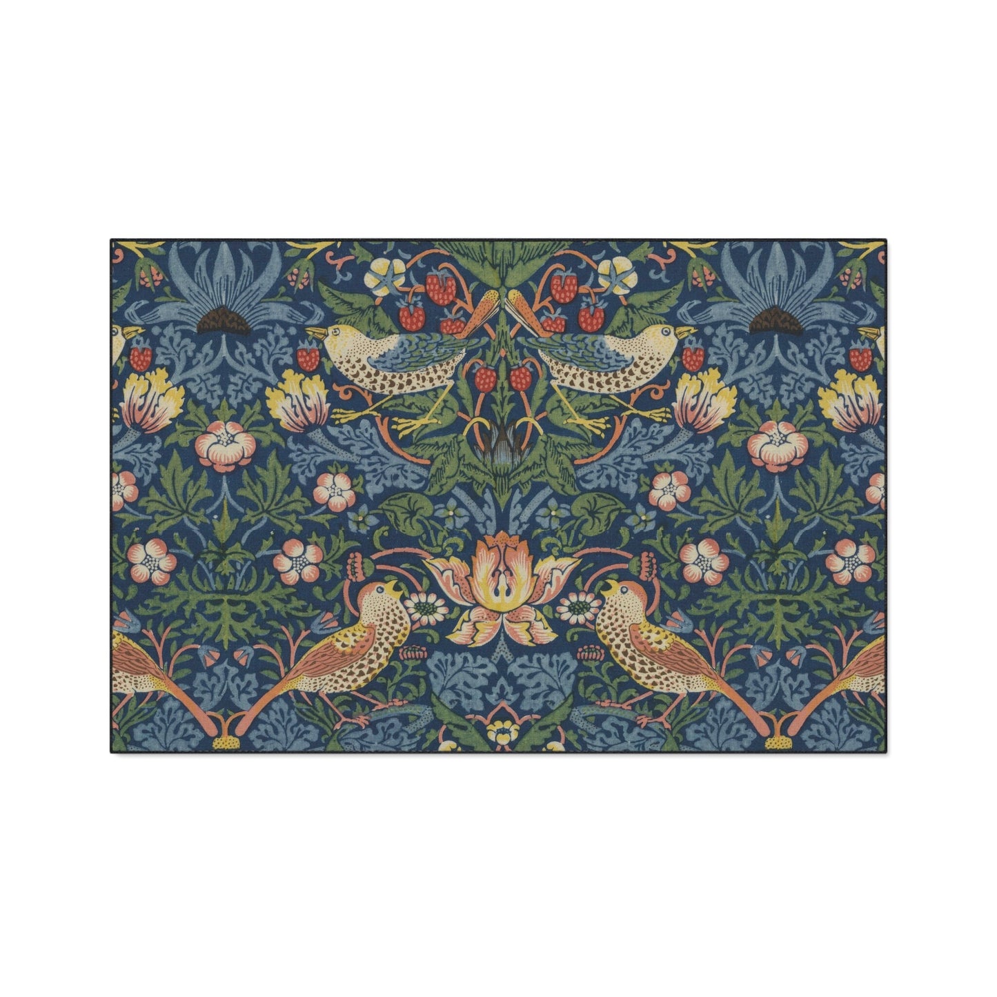 William Morris Strawberry Thief Floor Mat: Arts & Crafts Rug, Non-Slip