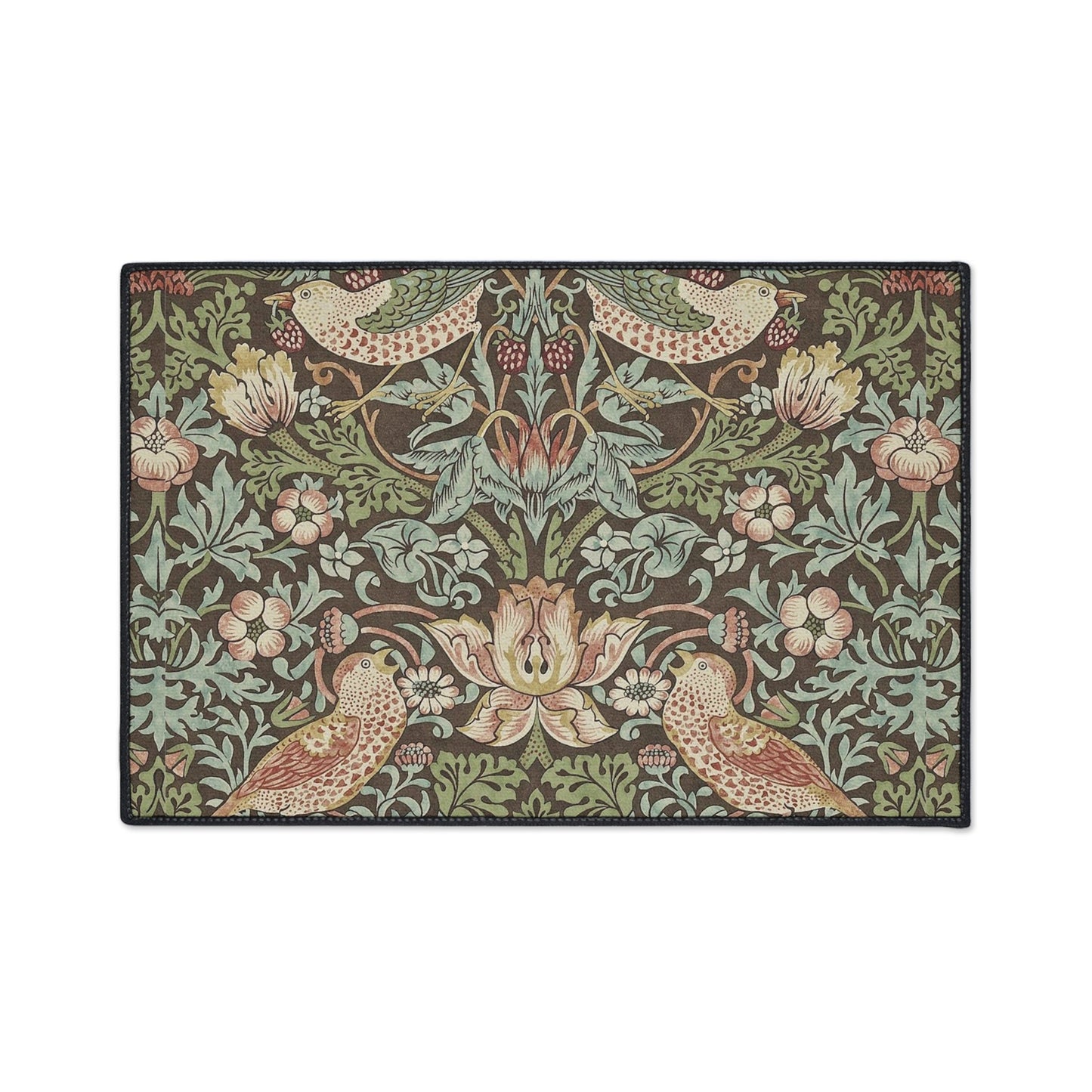 William Morris Brown Strawberry Thief Mat: Arts & Crafts Style