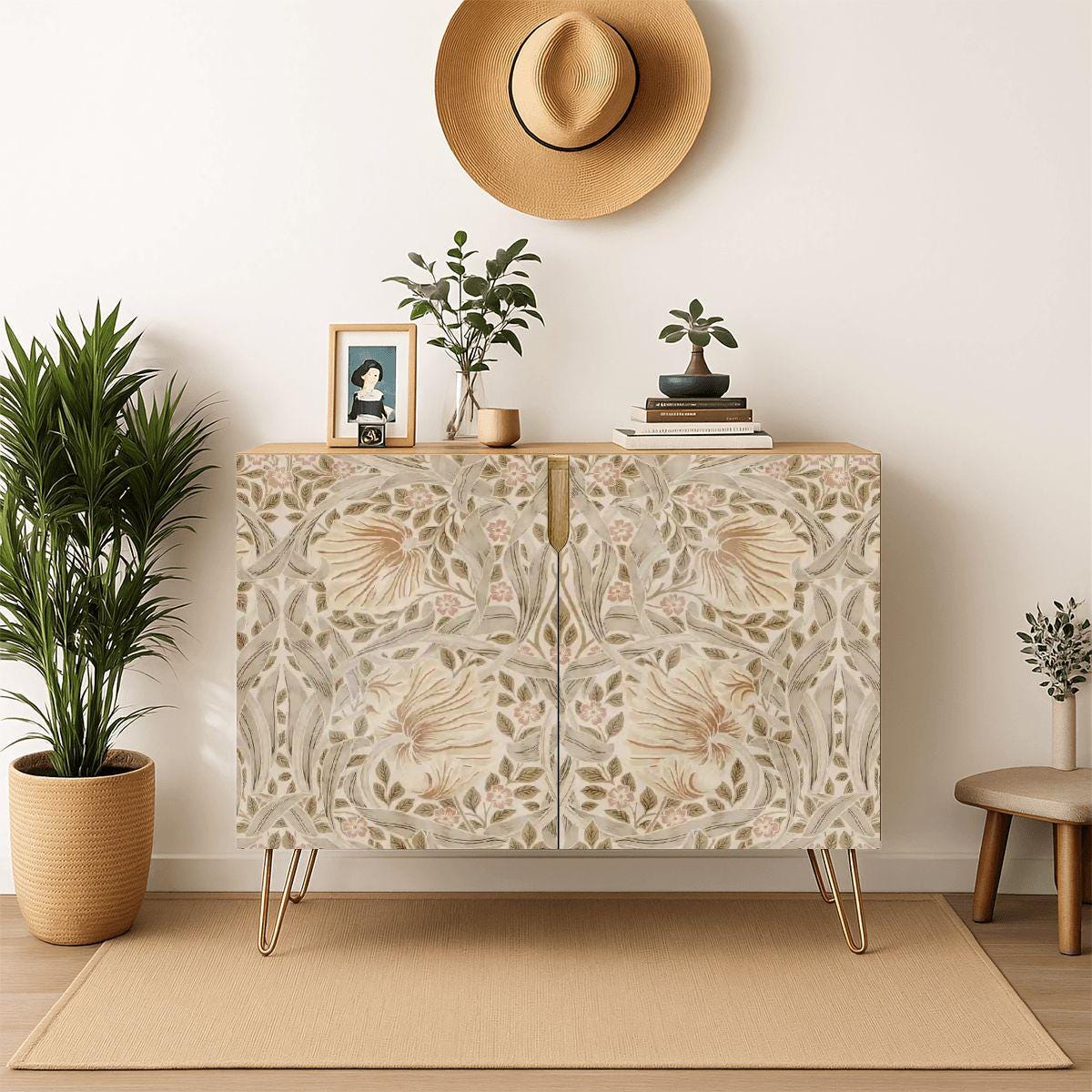 William Morris Wooden Storage Cabinet Neutral Pimpernel (Made in USA)