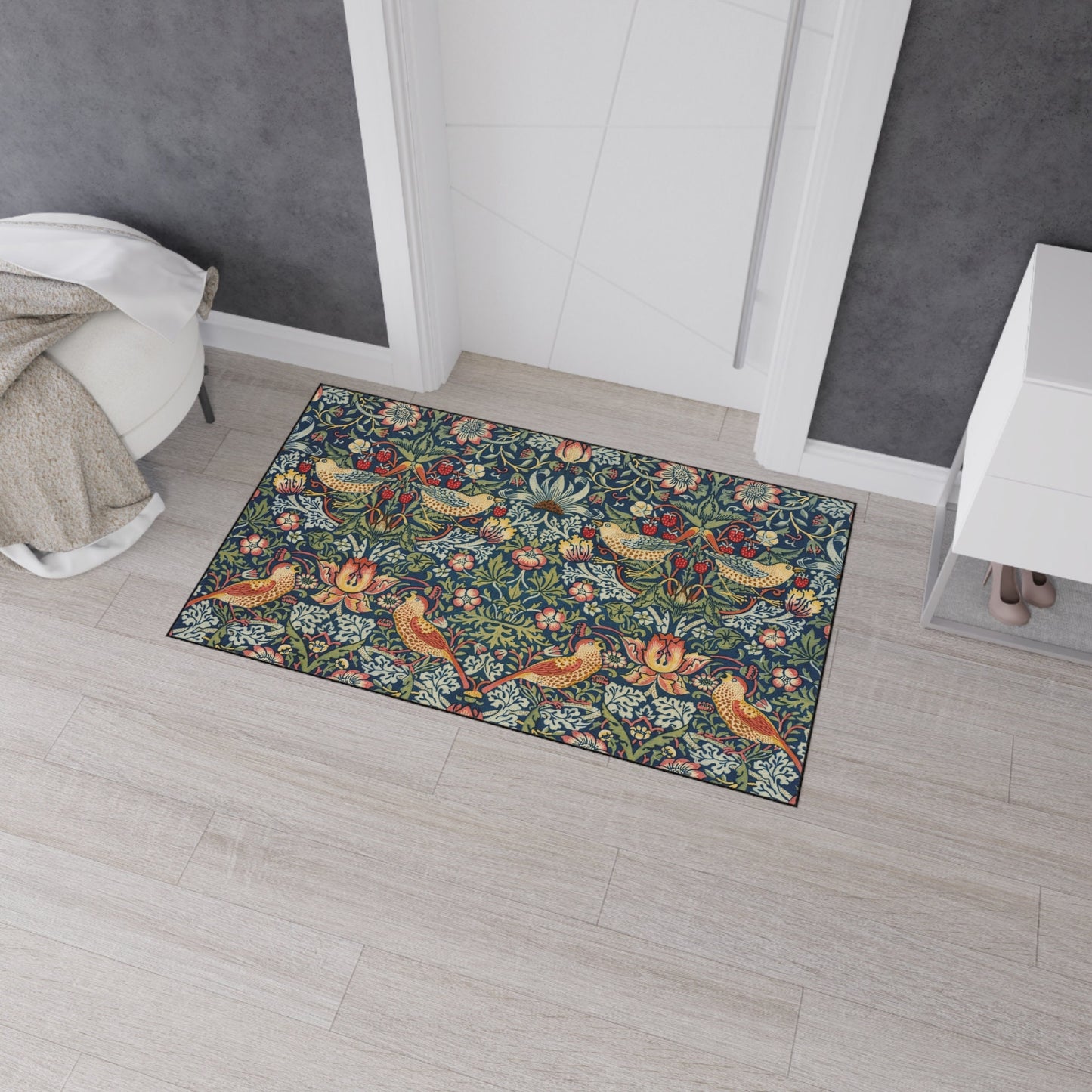 Strawberry Thief Entry Mat: William Morris Bohemian Rug