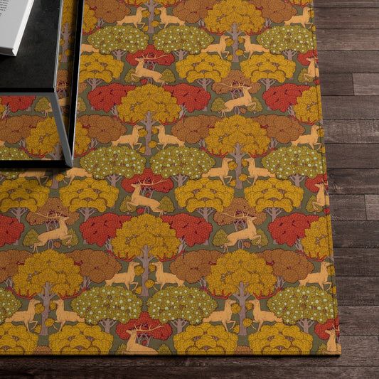 Art Nouveau Deer Rug: Maurice Pillard Verneuil Maximalist Mat
