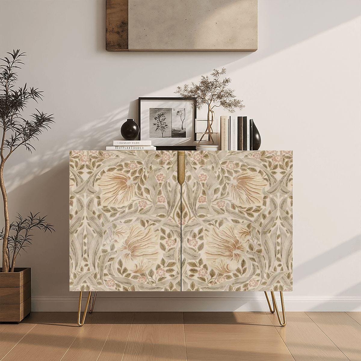 William Morris Wooden Storage Cabinet Neutral Pimpernel (Made in USA)
