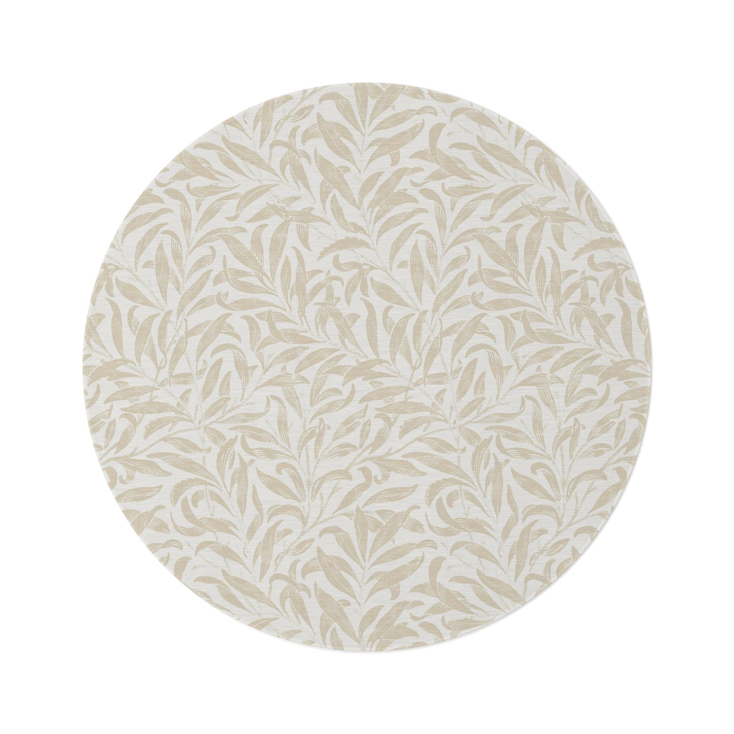William Morris Chenille Rug: Neutral Willow Boughs Round Area Rug 60x60"